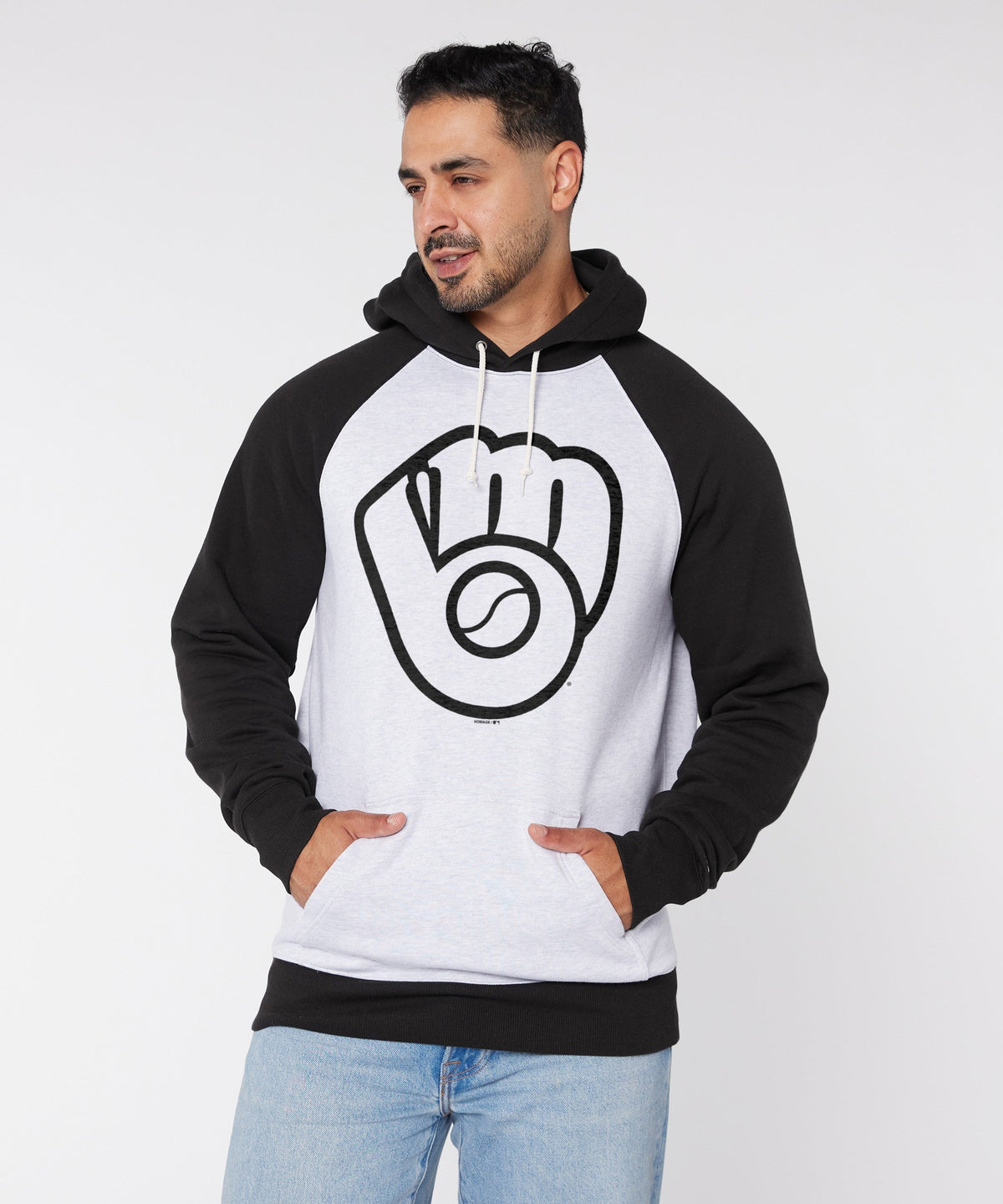 Milwaukee Brewers '78 Blackout Colorblock Hoodie