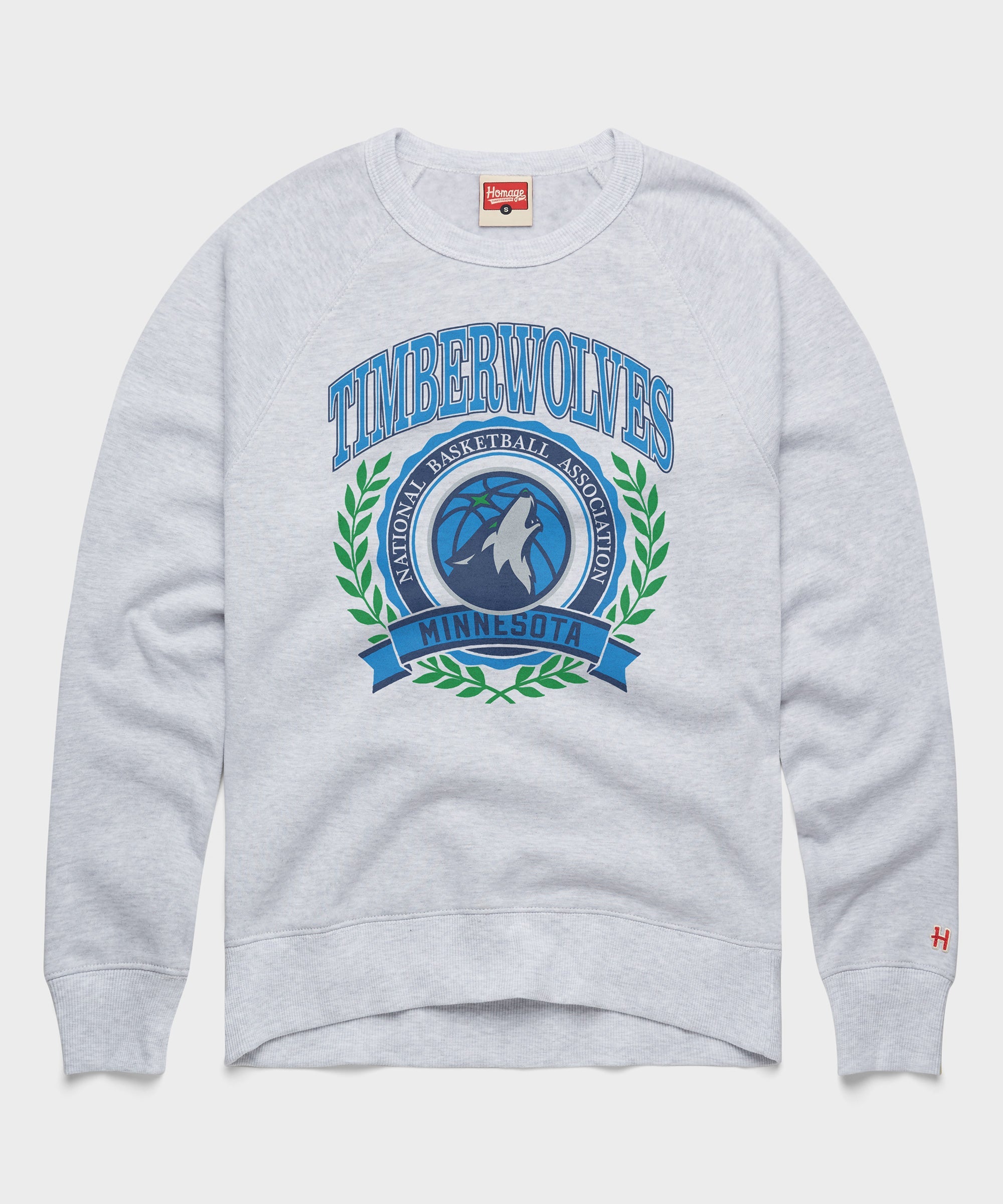 Minnesota Timberwolves Crest Crewneck Ash