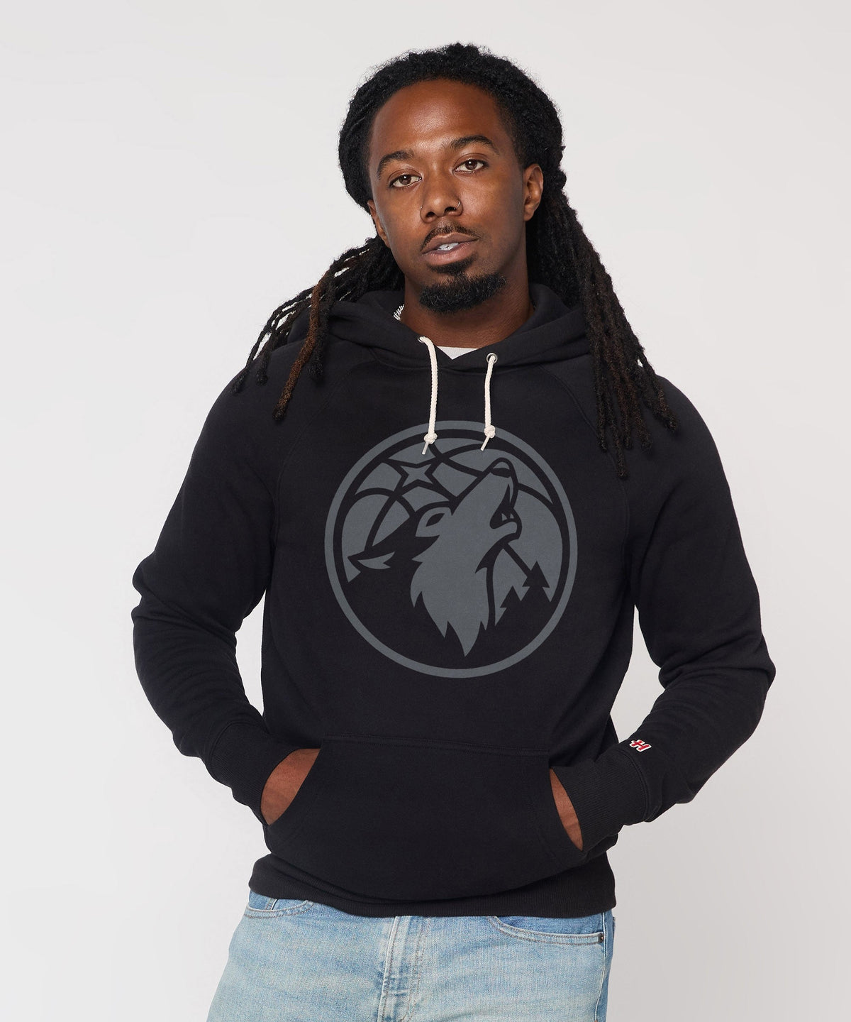 Minnesota Timberwolves Logo Blackout Hoodie