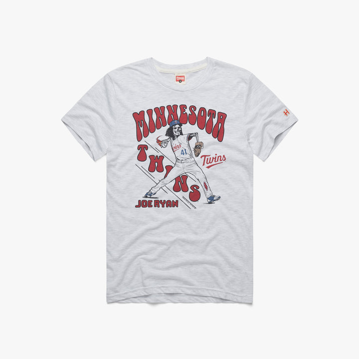 Minnesota Twins Joe Ryan x Grateful Dead T-Shirt from Homage. | Ash | Vintage Apparel from Homage.