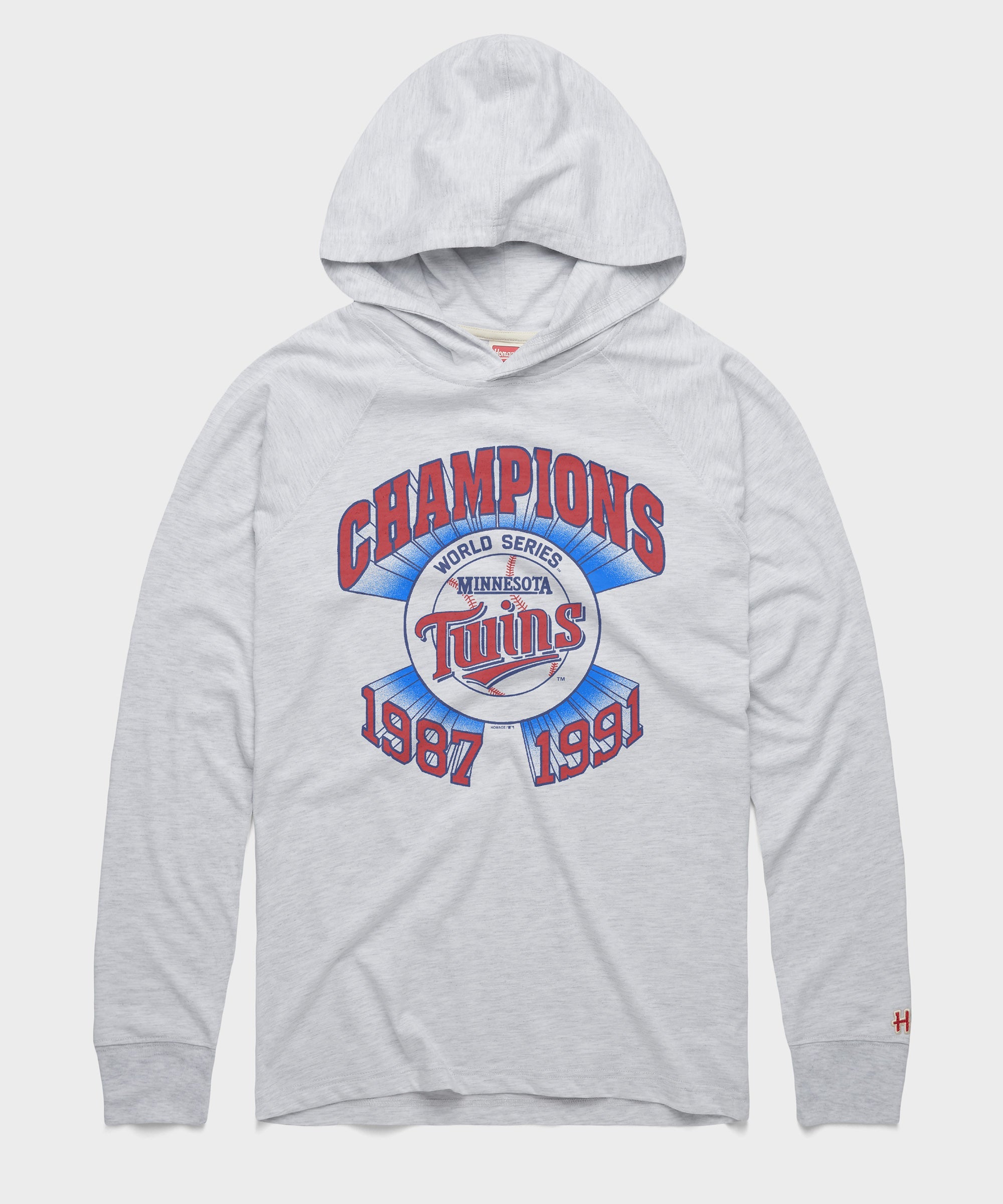 Minnesota Twins World Series Champs Lightweight Hoodie Ash
