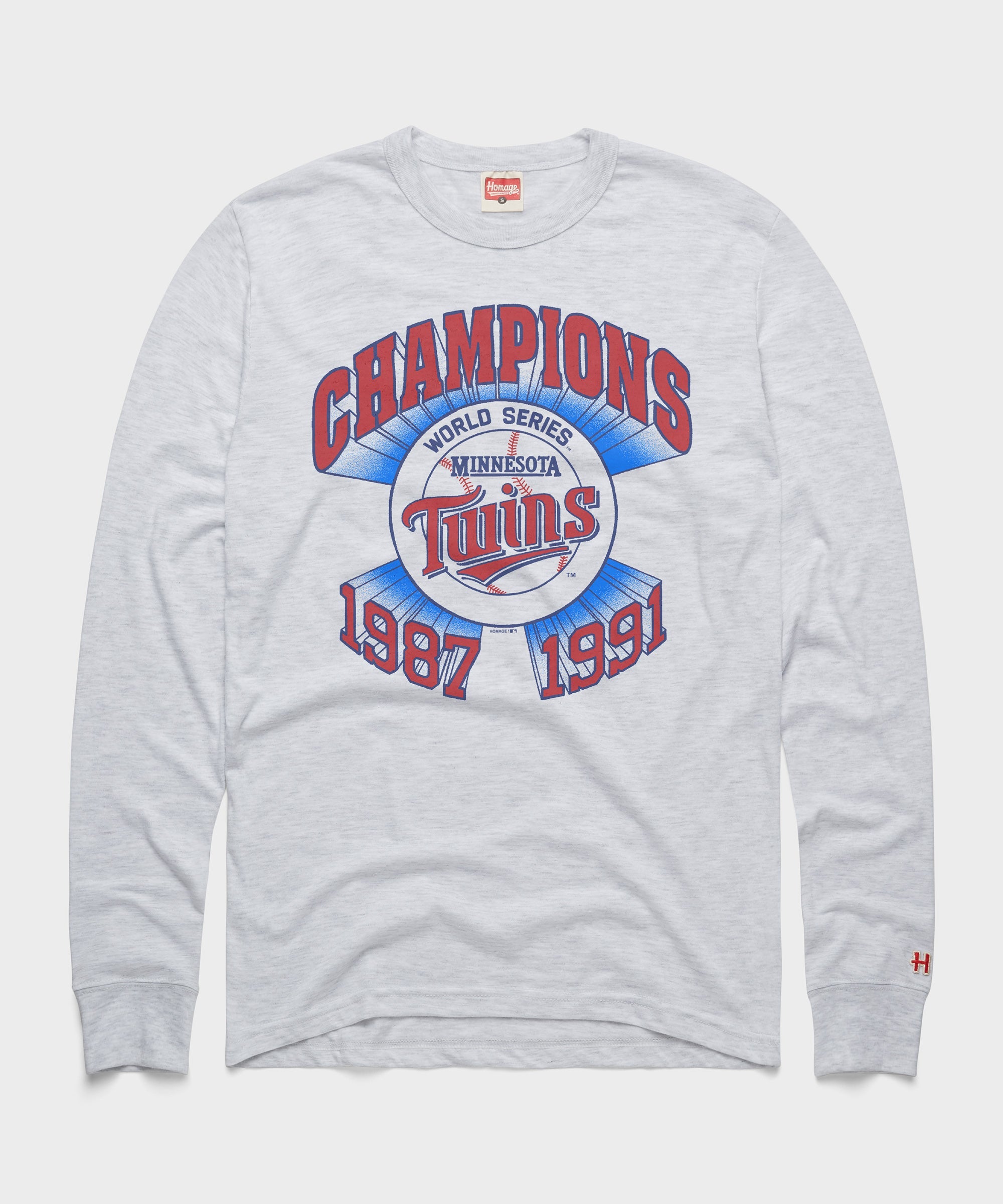 Minnesota Twins World Series Champs Long Sleeve Tee Ash