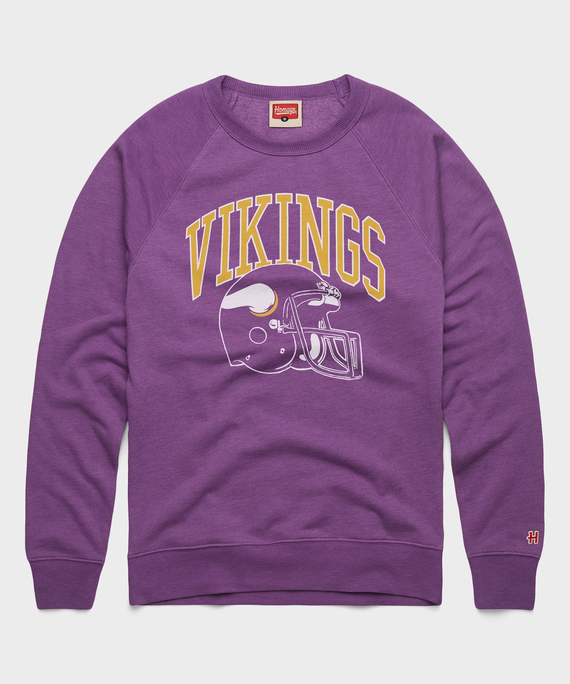 Minnesota Vikings Helmet Crewneck Royal Purple