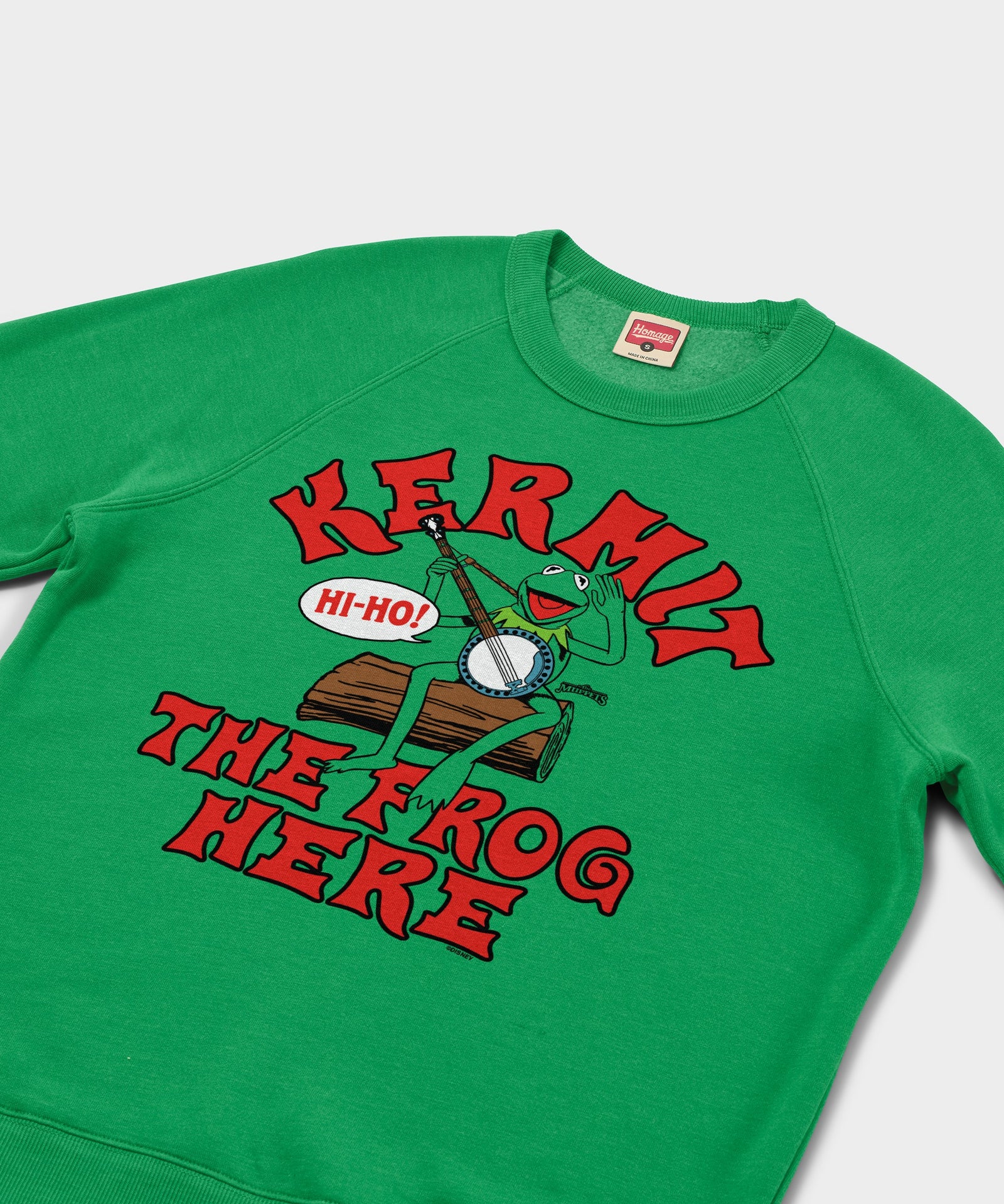 Muppets Kermit The Frog Here Crewneck