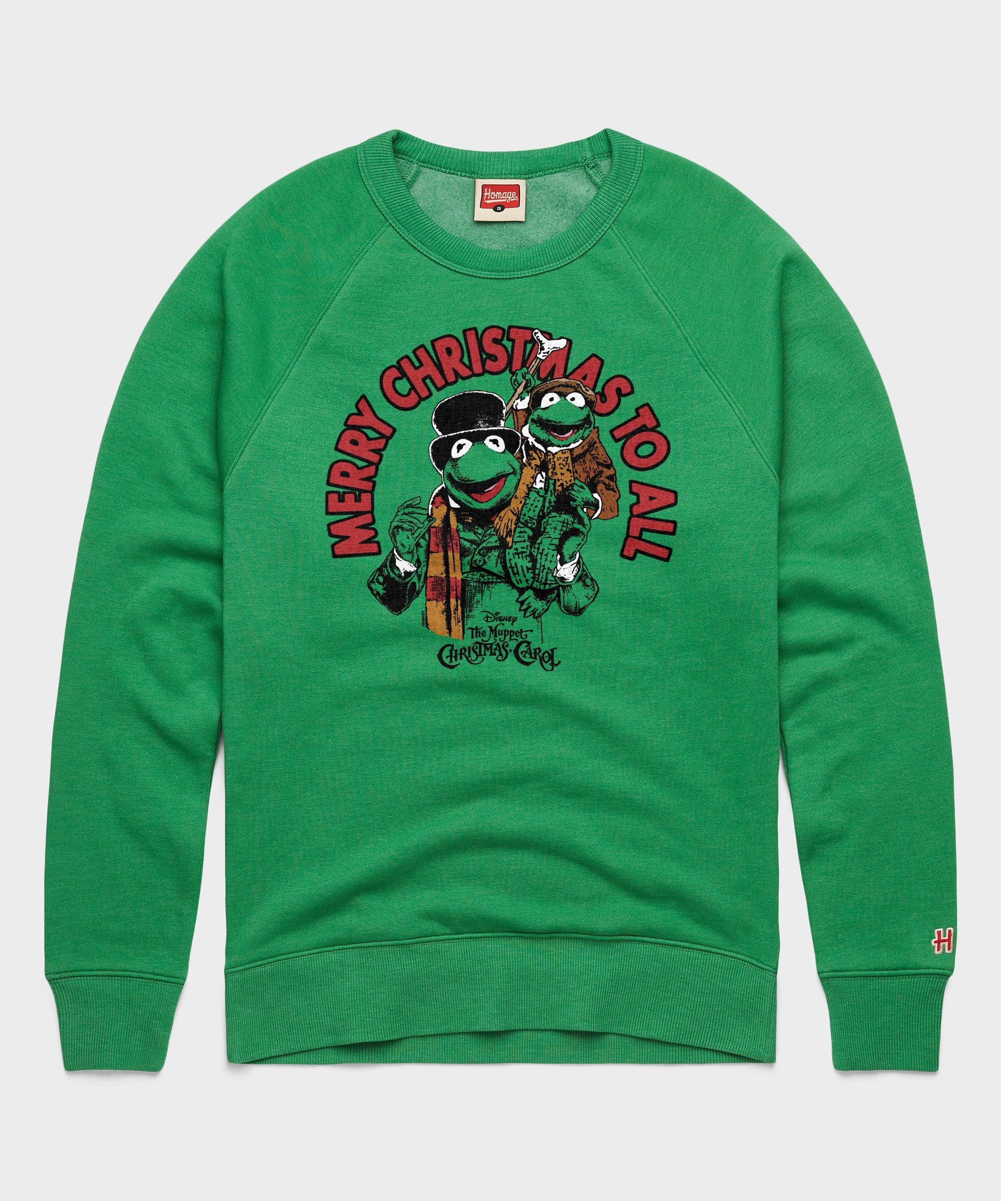 Muppets Merry Christmas To All Crewneck Green