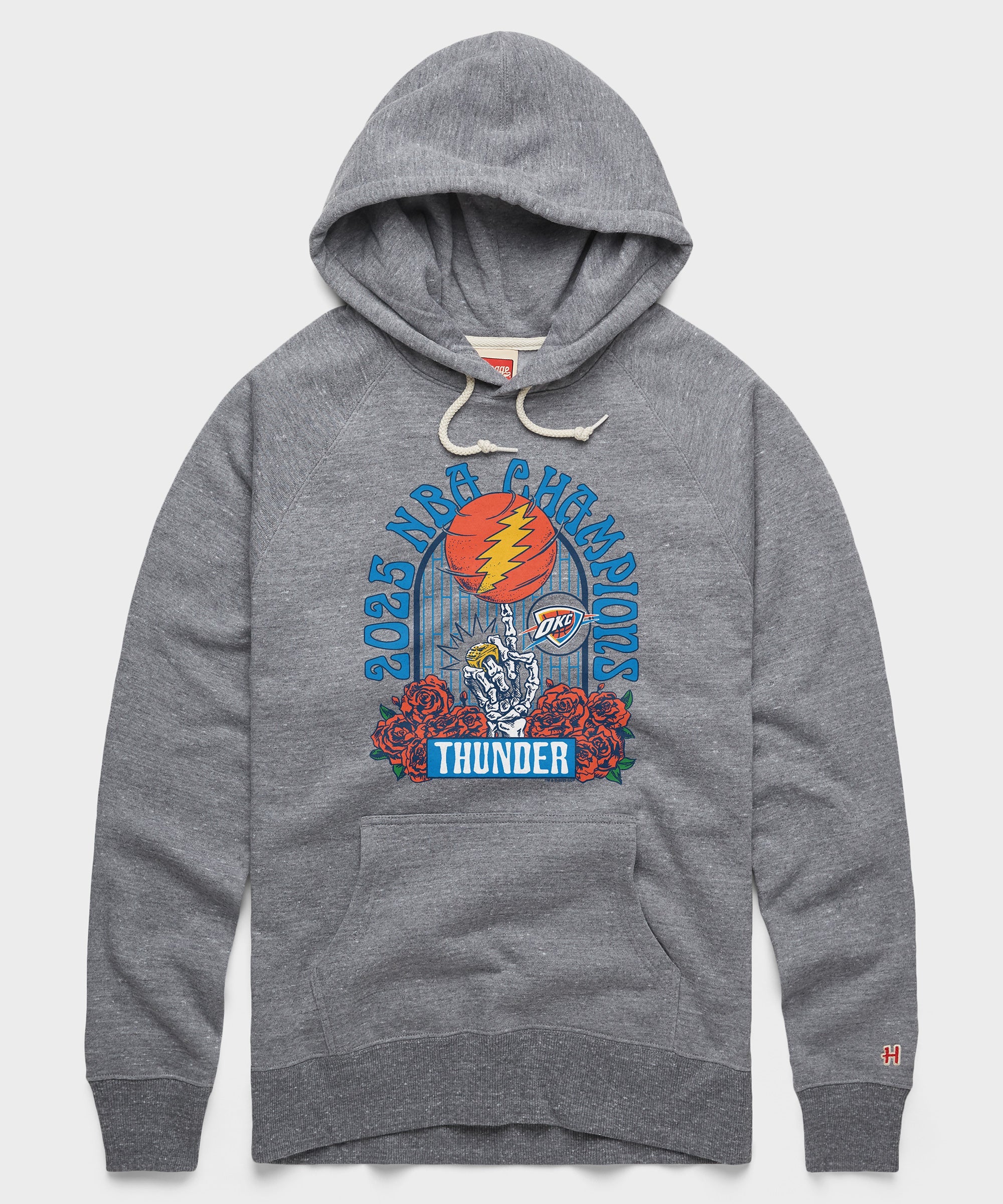NBA x Grateful Dead 2025 Champs Thunder Hoodie Grey