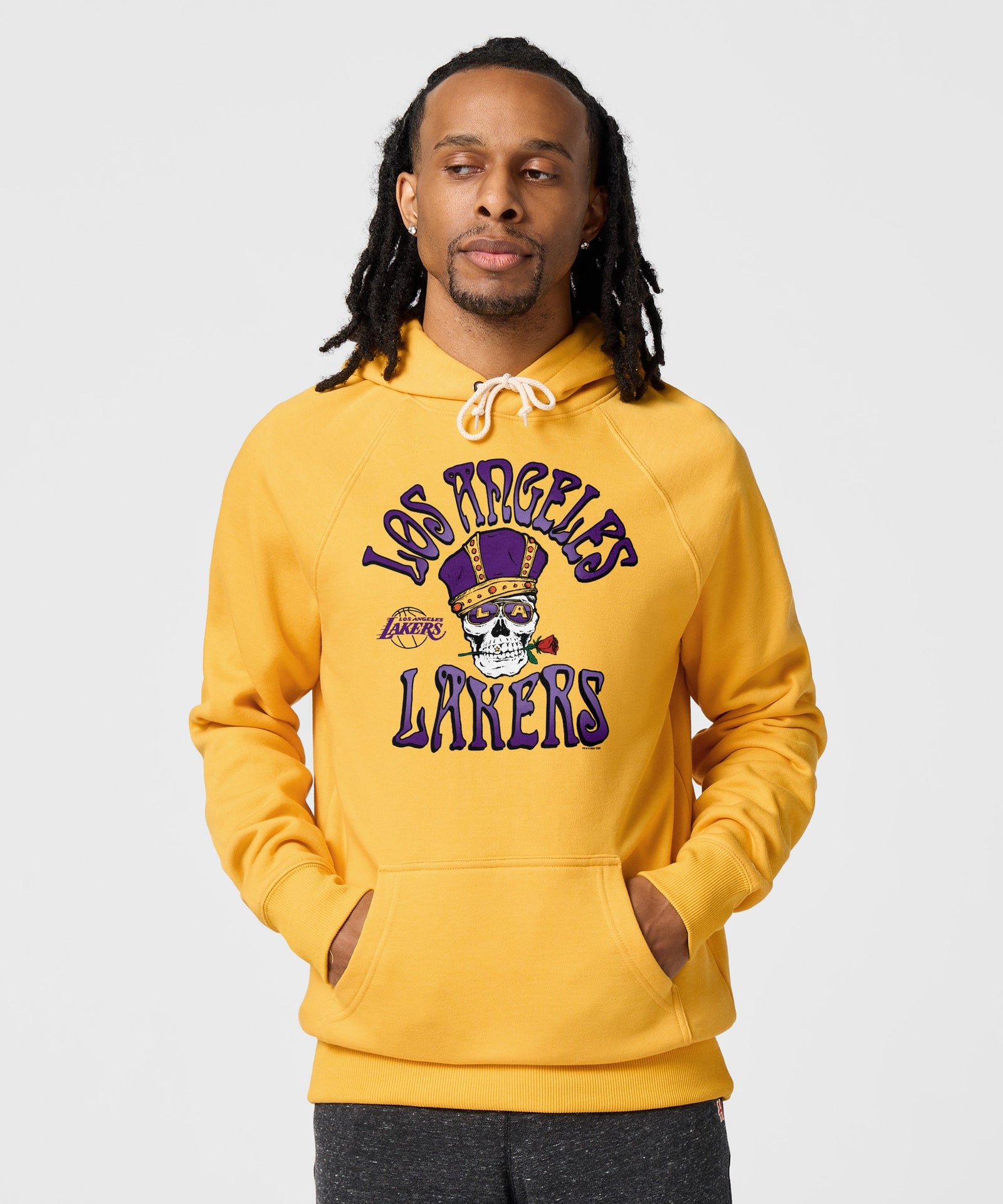 Nba X Grateful Dead X Lakers Skull And Rose Hoodie