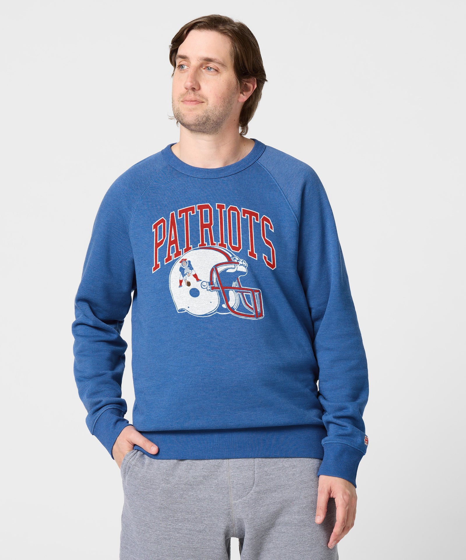New England Patriots Helmet Retro Crewneck