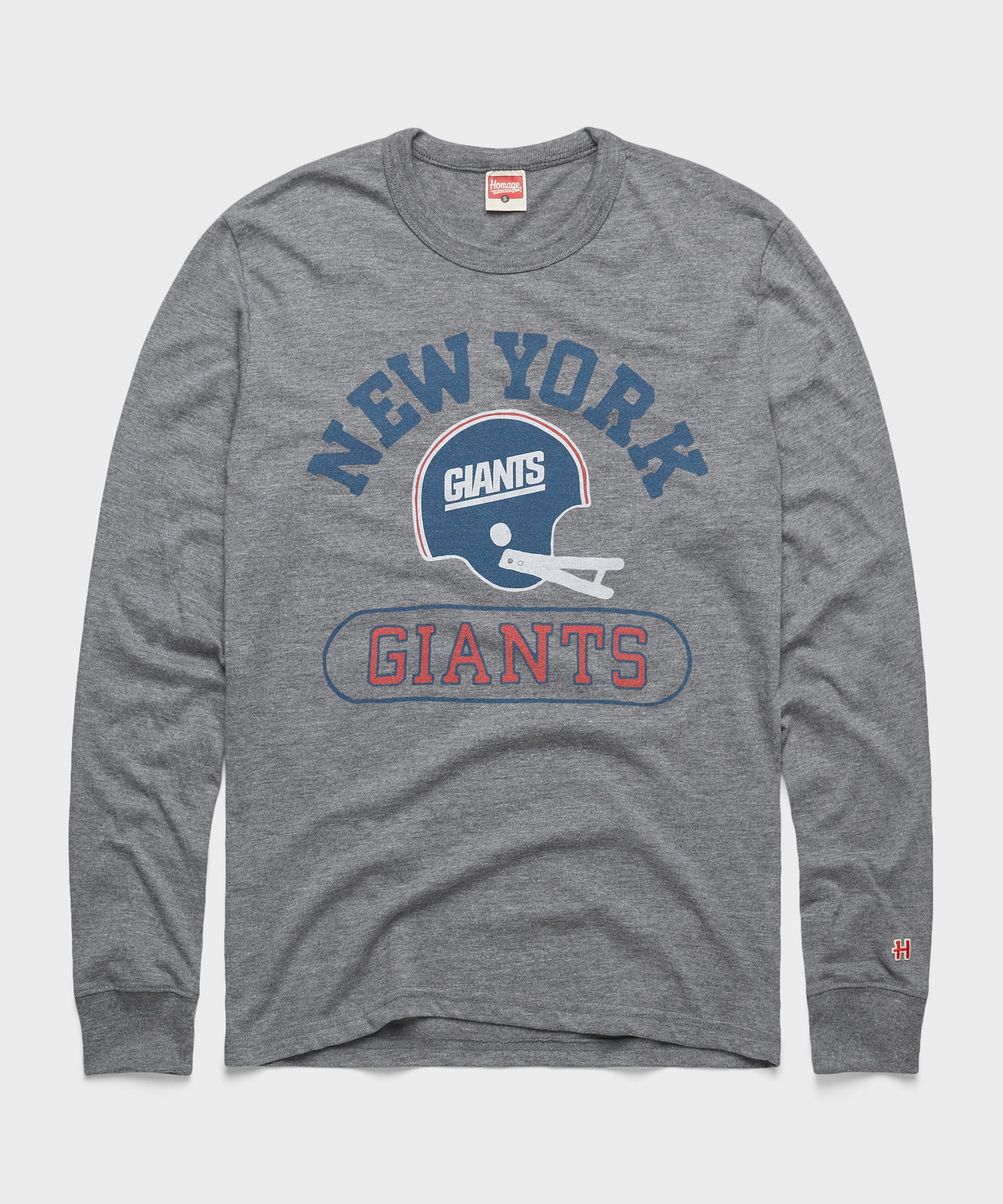 New York Giants Throwback Helmet Long Sleeve Tee
