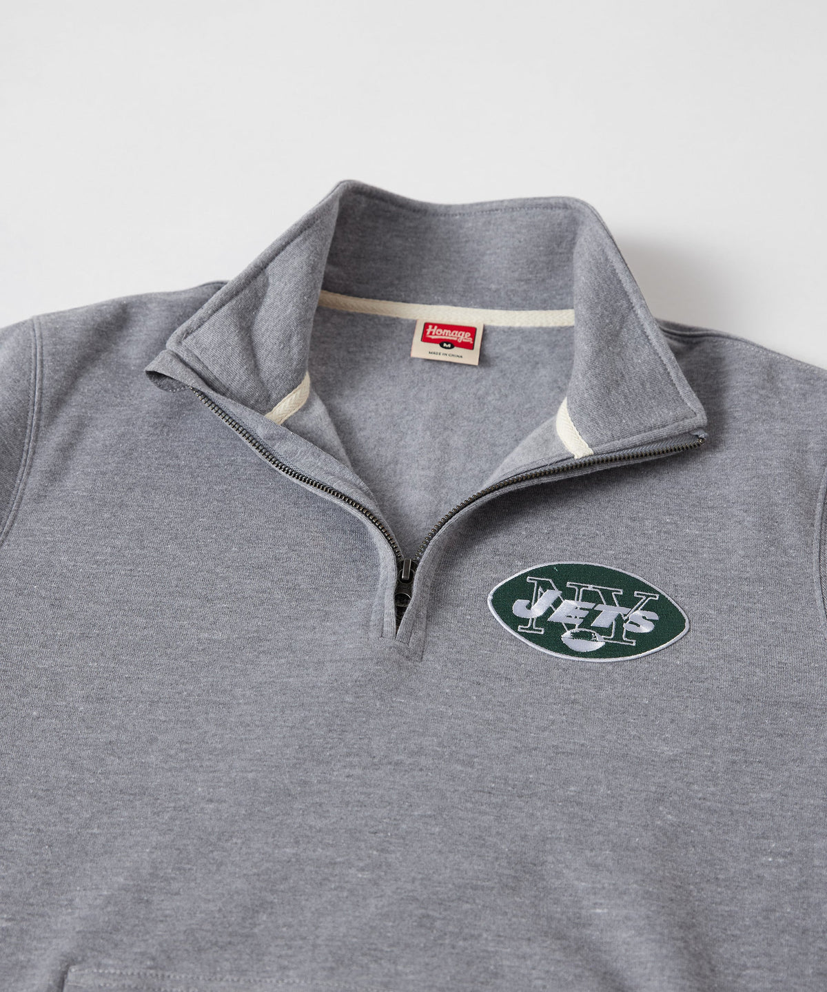 New York Jets Alt Logo '64 Applique Quarter Zip Pullover