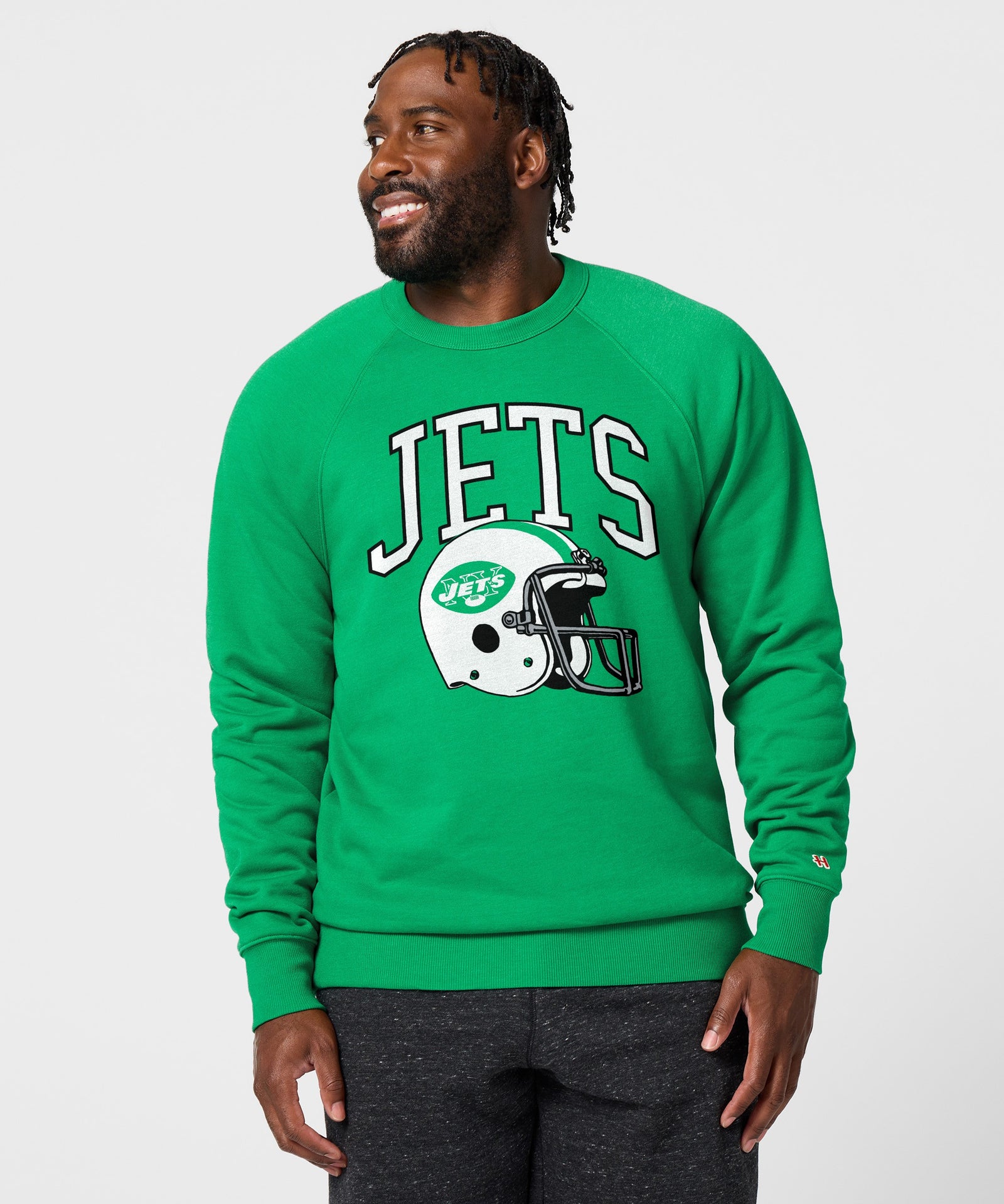 New York Jets Helmet Retro Crewneck