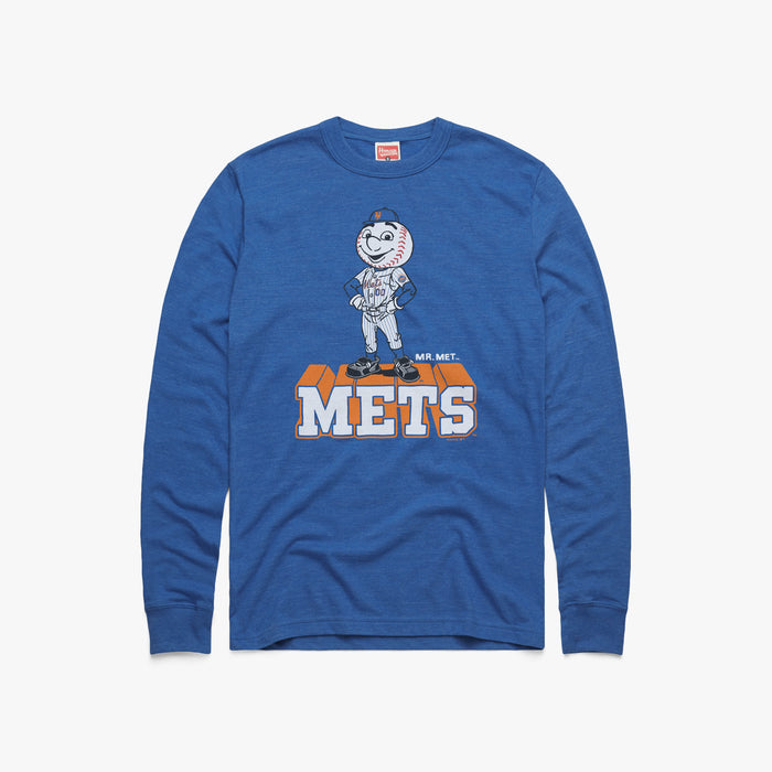 New York Mets Mr. Met Long Sleeve Tee