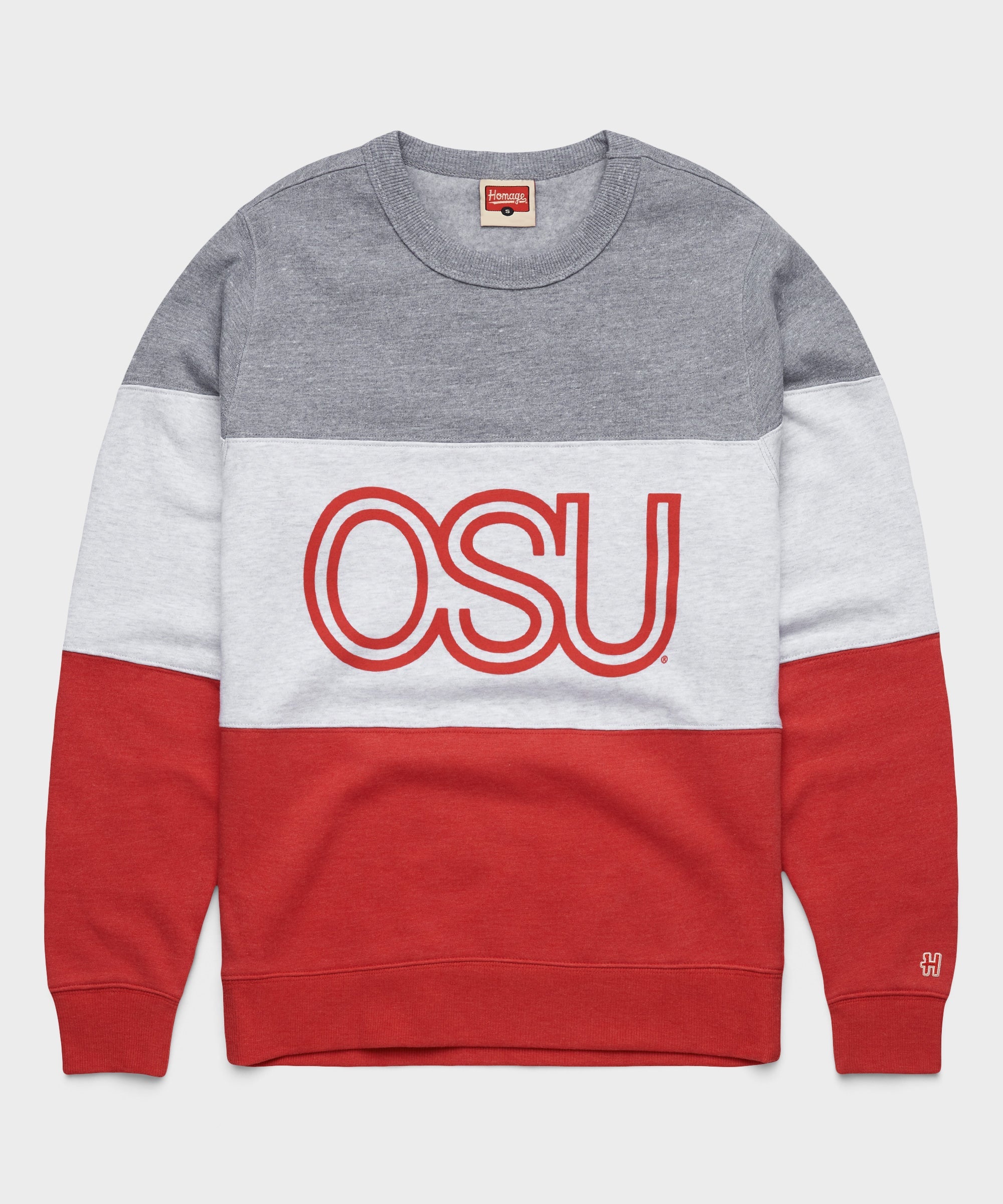 OSU Stripe Crewneck Grey/Ash/Red