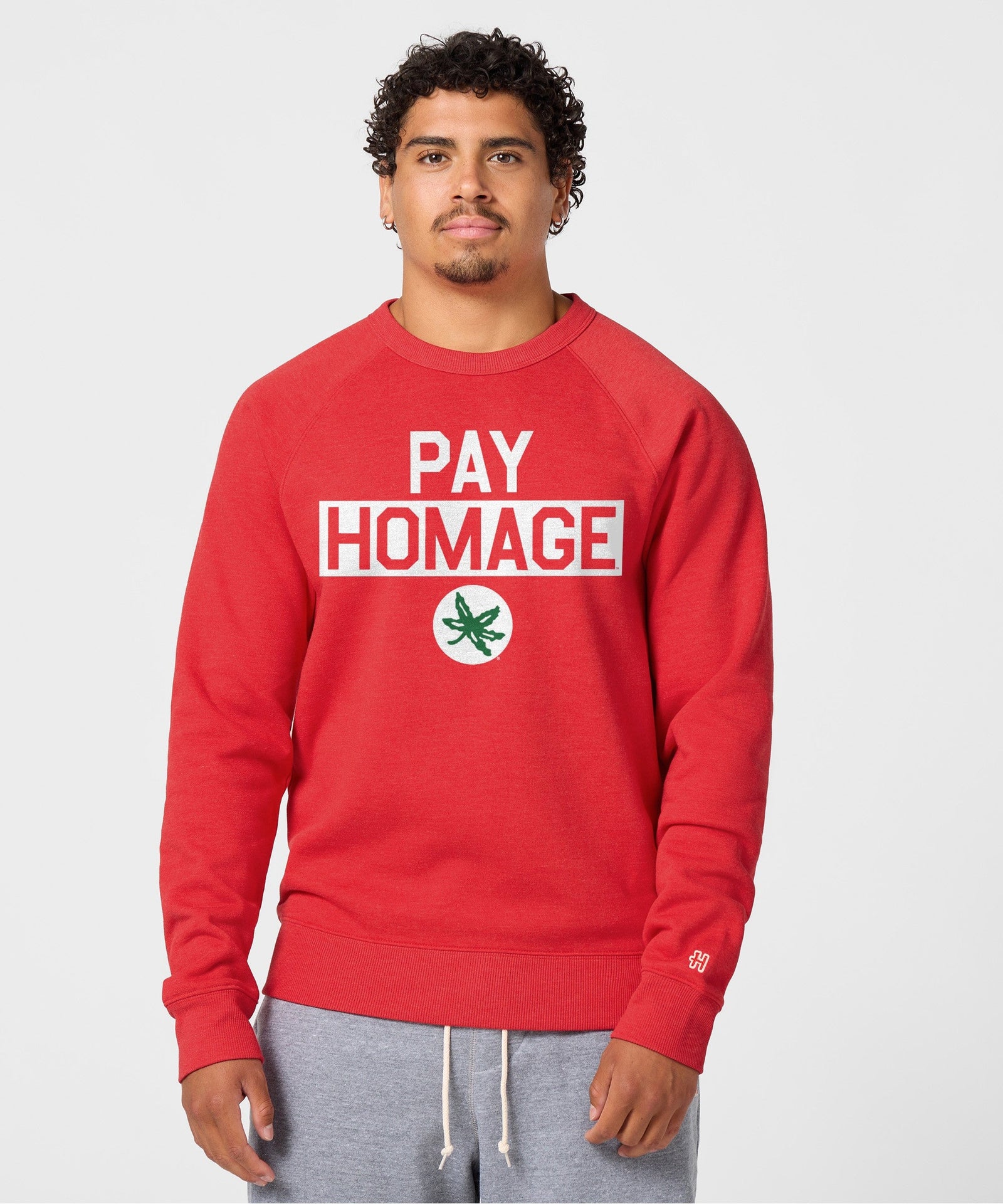 Ohio State Buckeye Leaf Pay Homage Crewneck