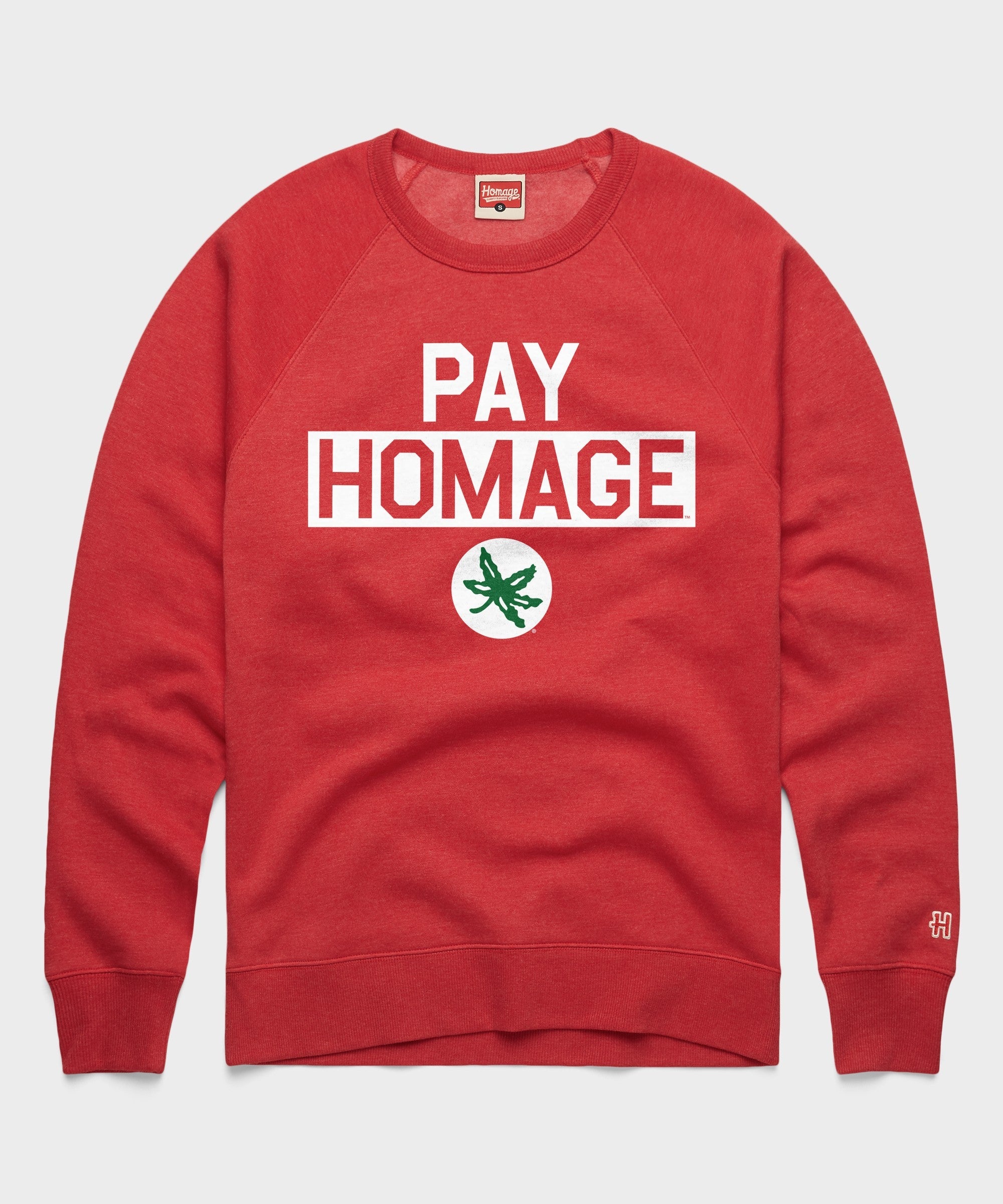 Ohio State Buckeye Leaf Pay Homage Crewneck