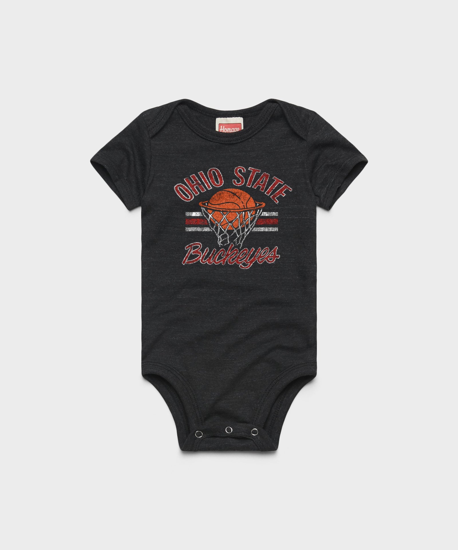 Ohio State Buckeyes Basketball Stripe Baby One Piece