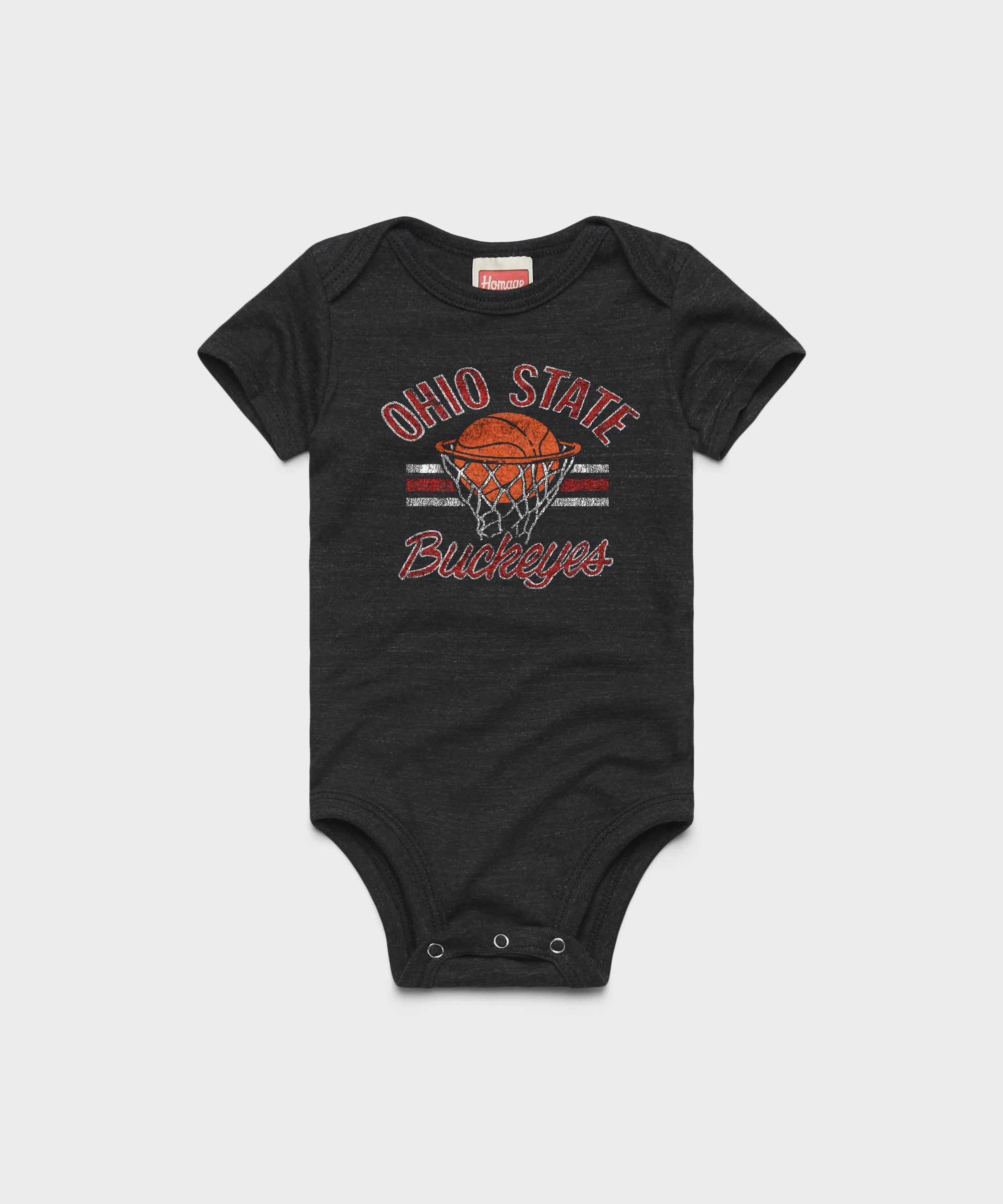 Ohio State Buckeyes Basketball Stripe Baby One Piece