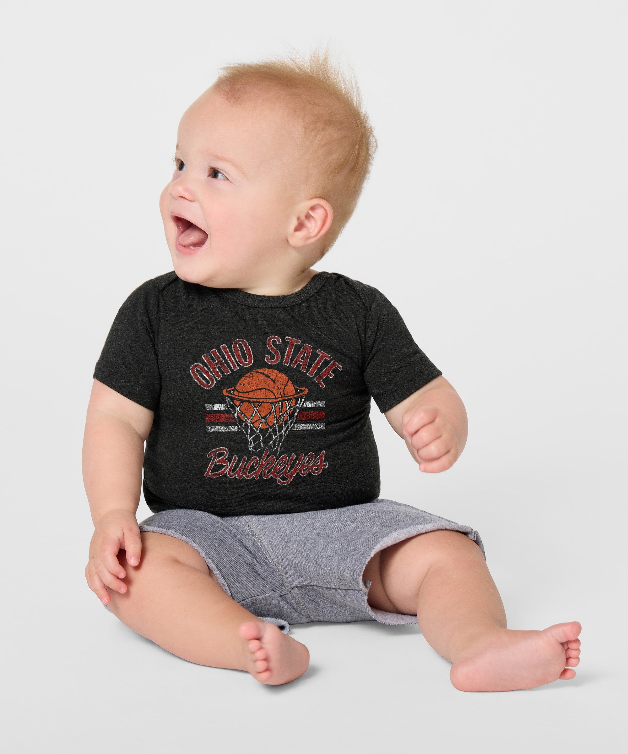 Ohio State Buckeyes Basketball Stripe Baby One Piece