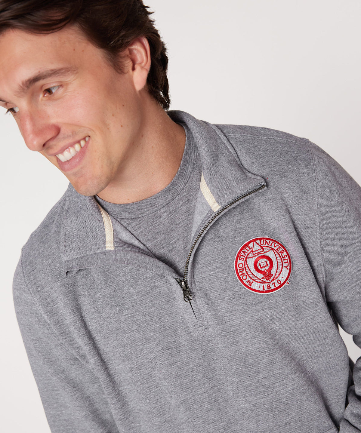 Ohio State University Seal Applique Quarter Zip Pullover