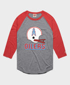 oilers football big helmet raglan