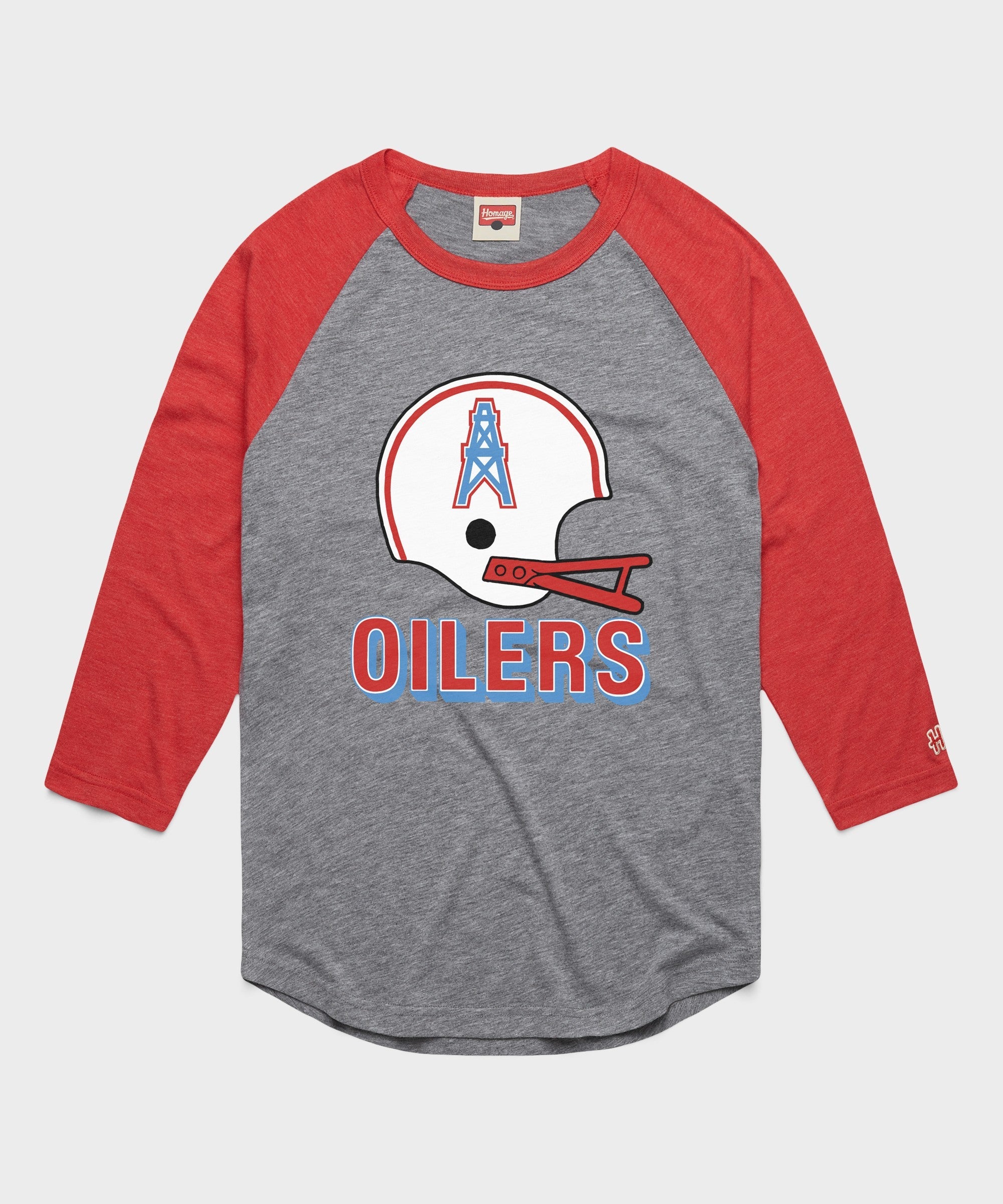 oilers football big helmet raglan