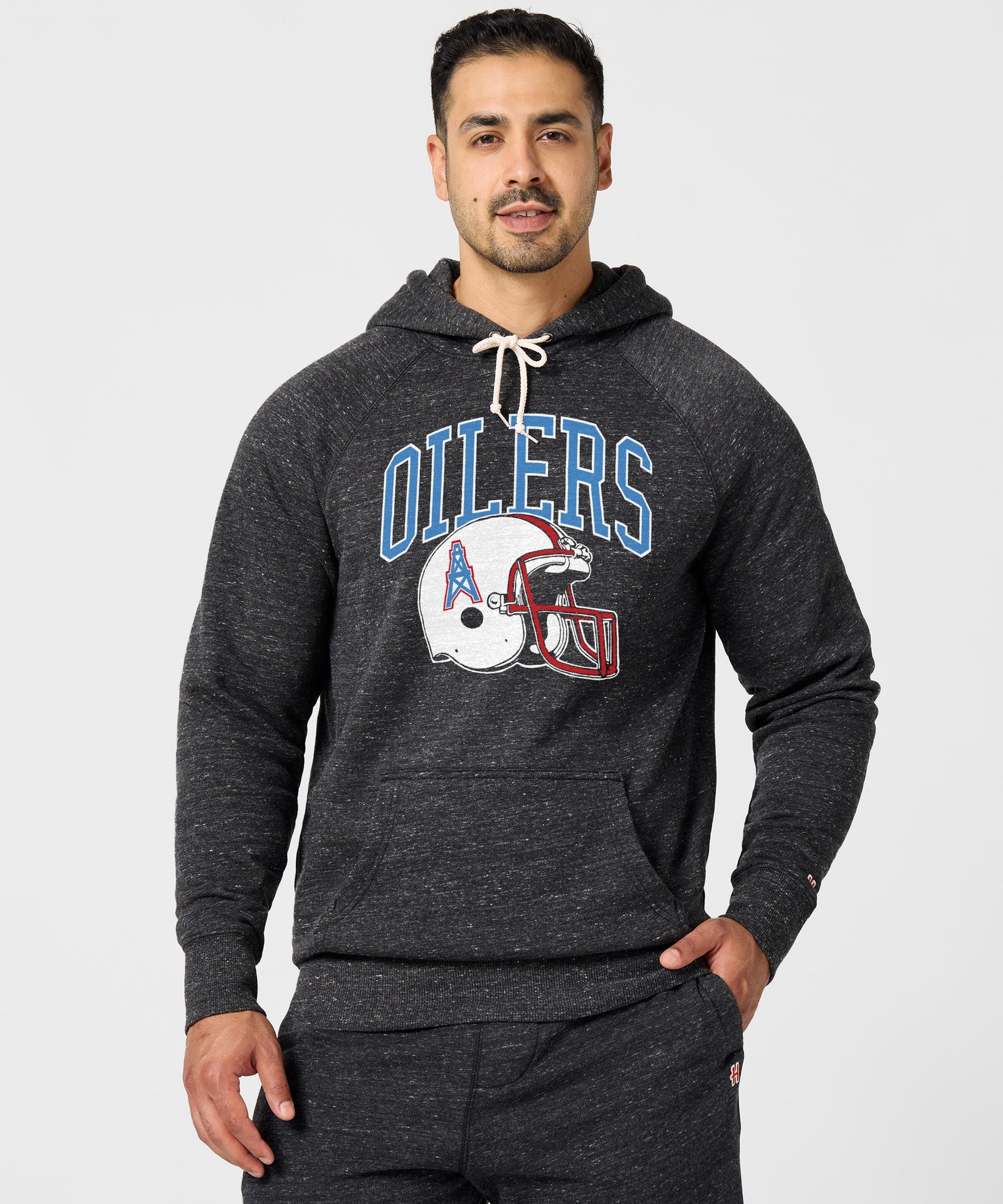 Oilers Football Helmet Retro Hoodie