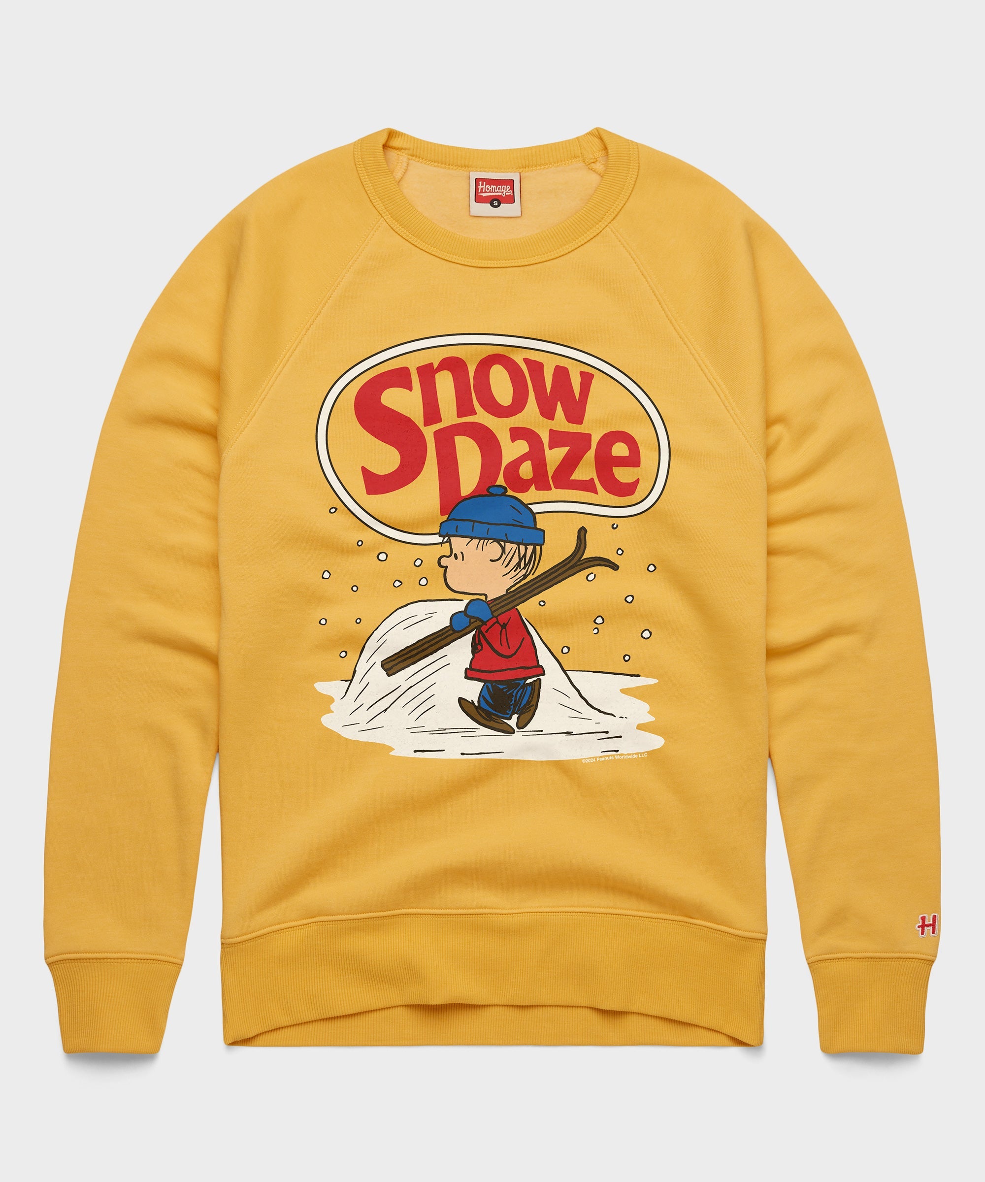 Peanuts Linus Snow Daze Crewneck Gold