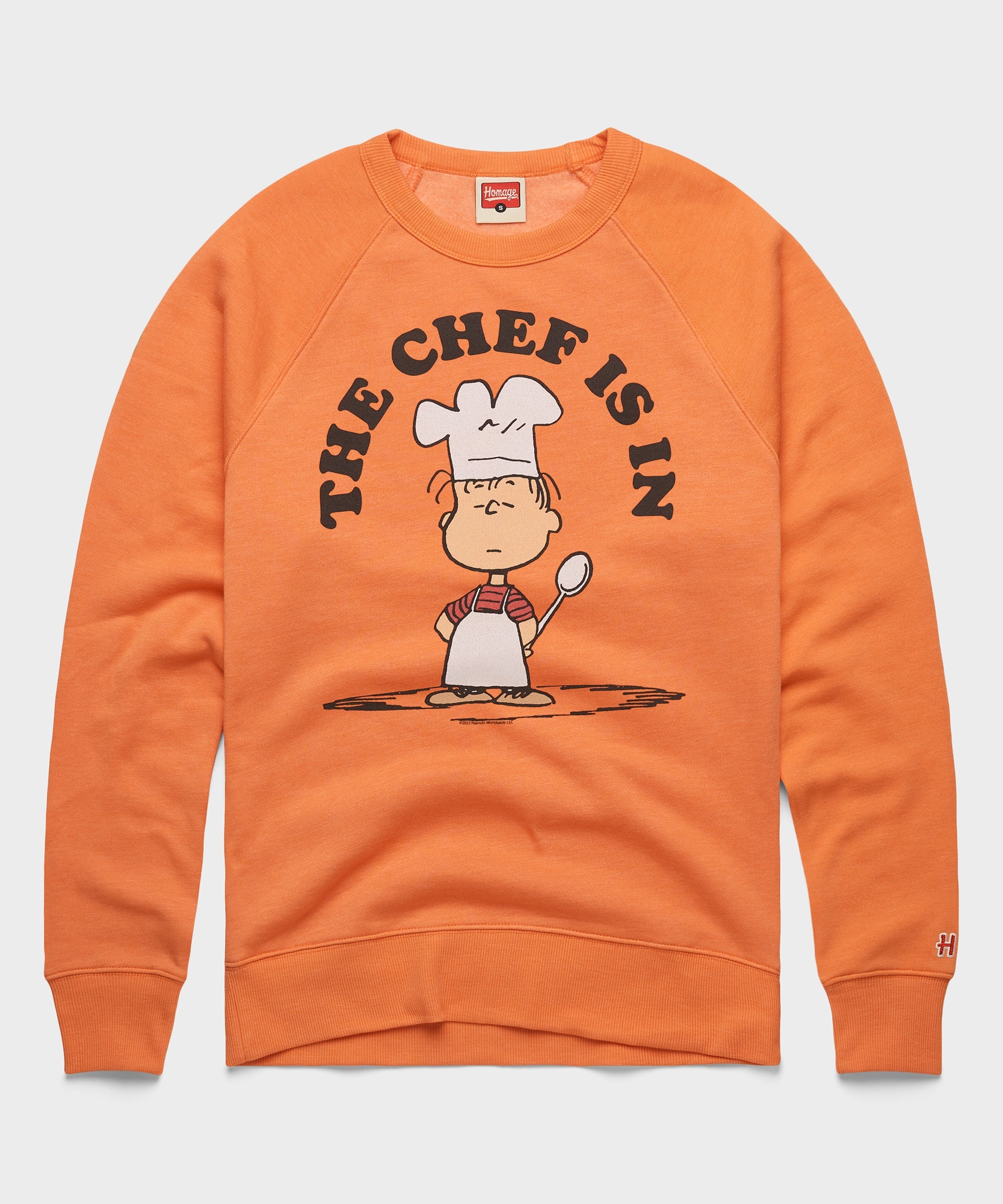 Peanuts Linus The Chef Is In Crewneck Orange