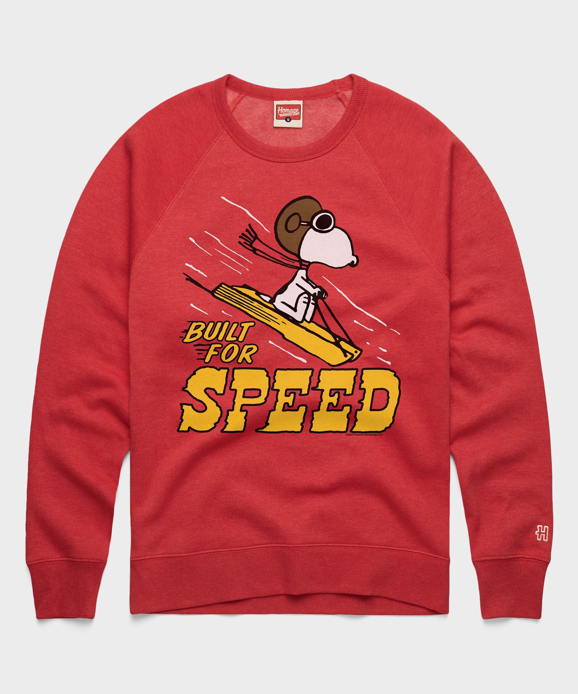 Peanuts Snoopy Built For Speed Crewneck Red