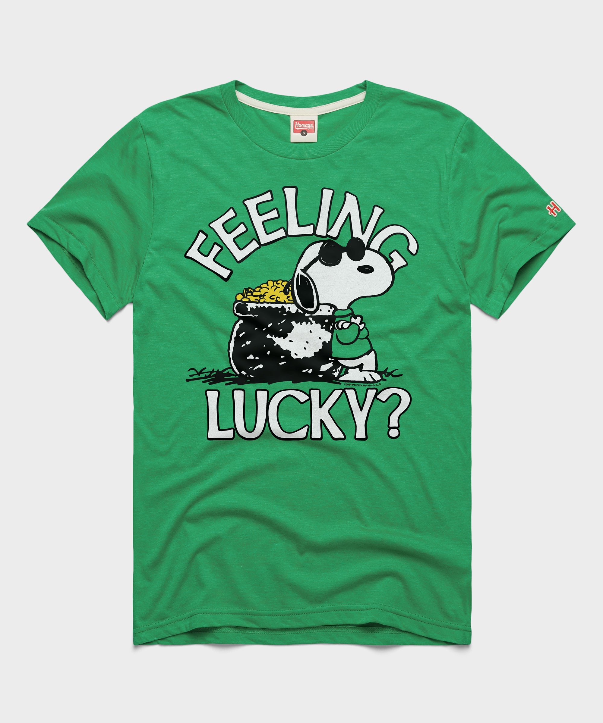 Peanuts Snoopy Feeling Lucky Green