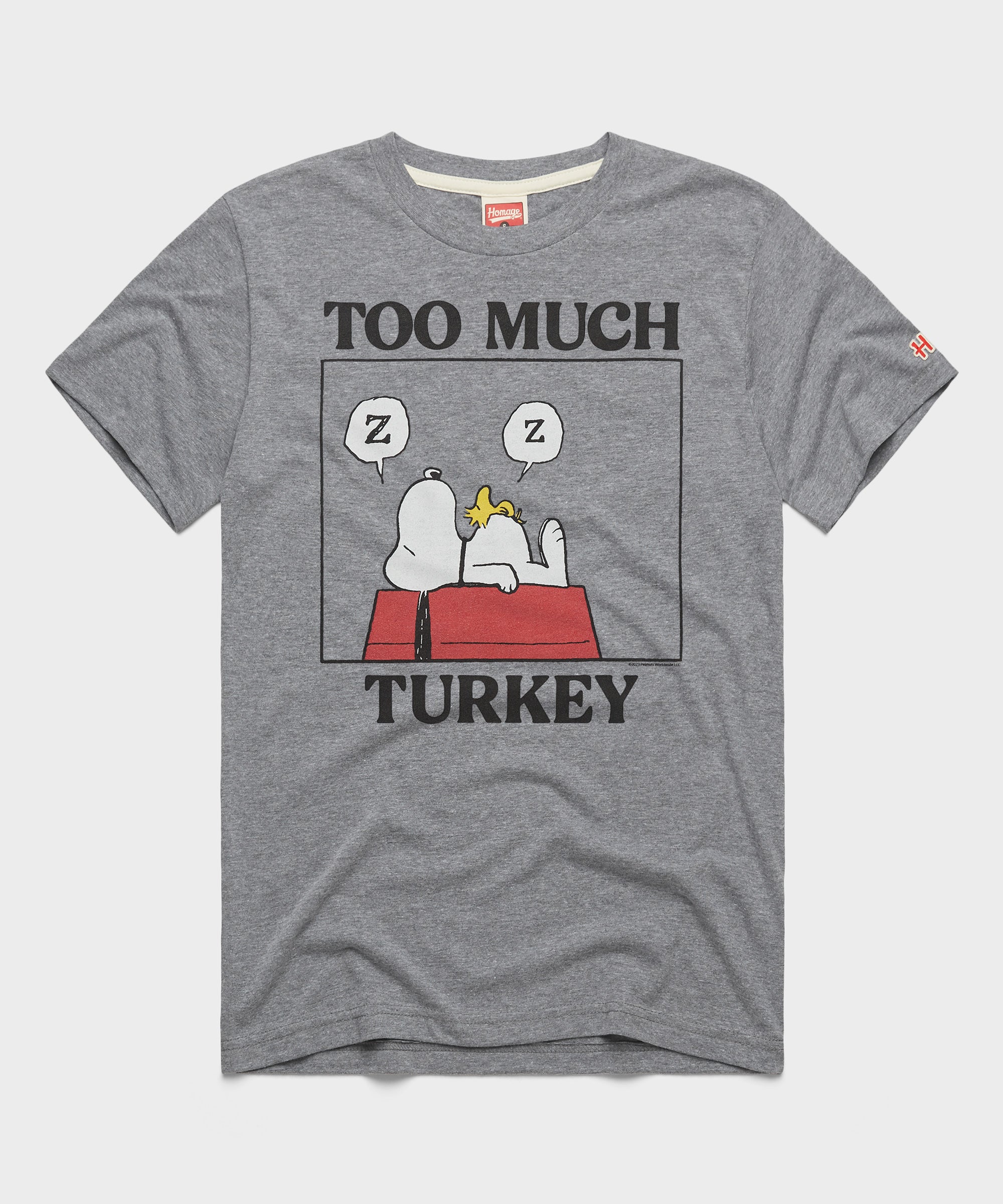 Peanuts Snoopy Too Much Turkey Grey