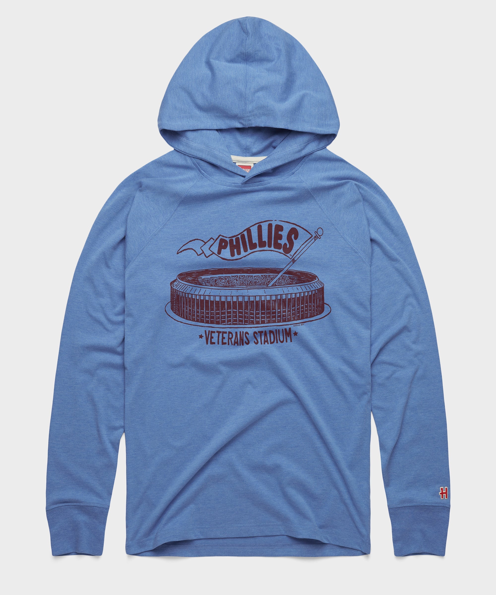 Phillies Veterans Stadium Lightweight Hoodie Light Blue
