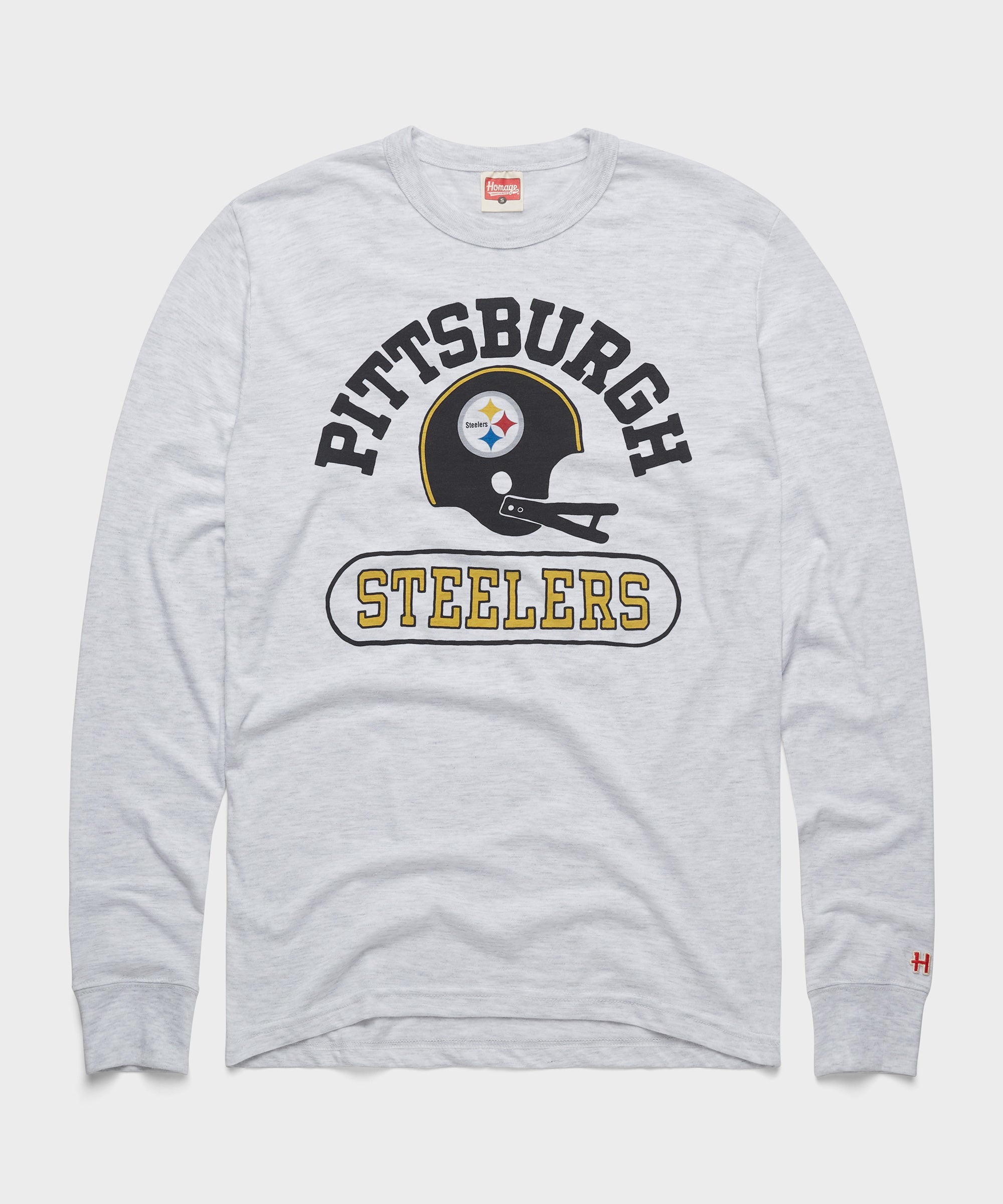 Pittsburgh Steelers Throwback Helmet Long Sleeve Tee