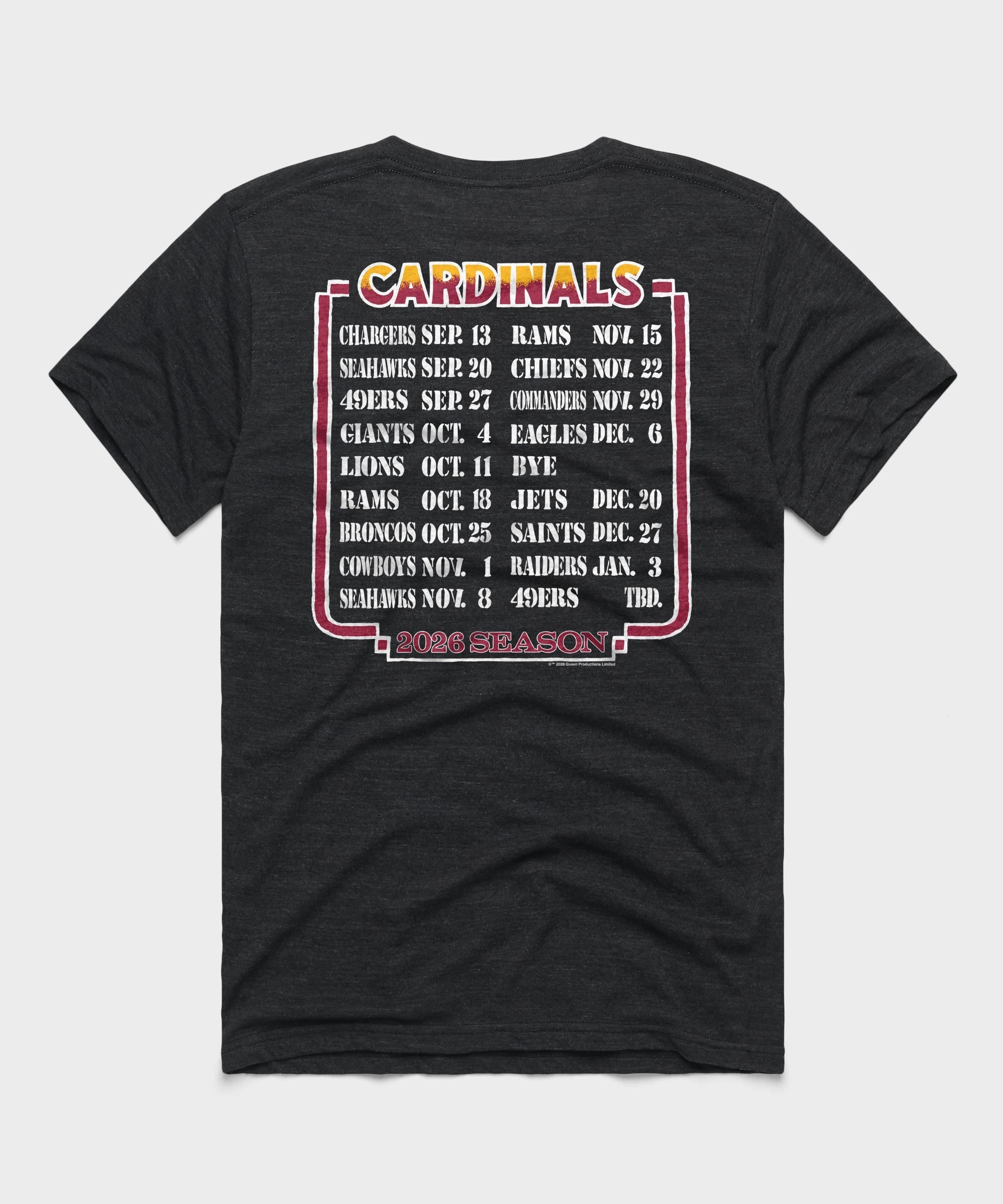 Queen x arizona cardinals schedule 2026