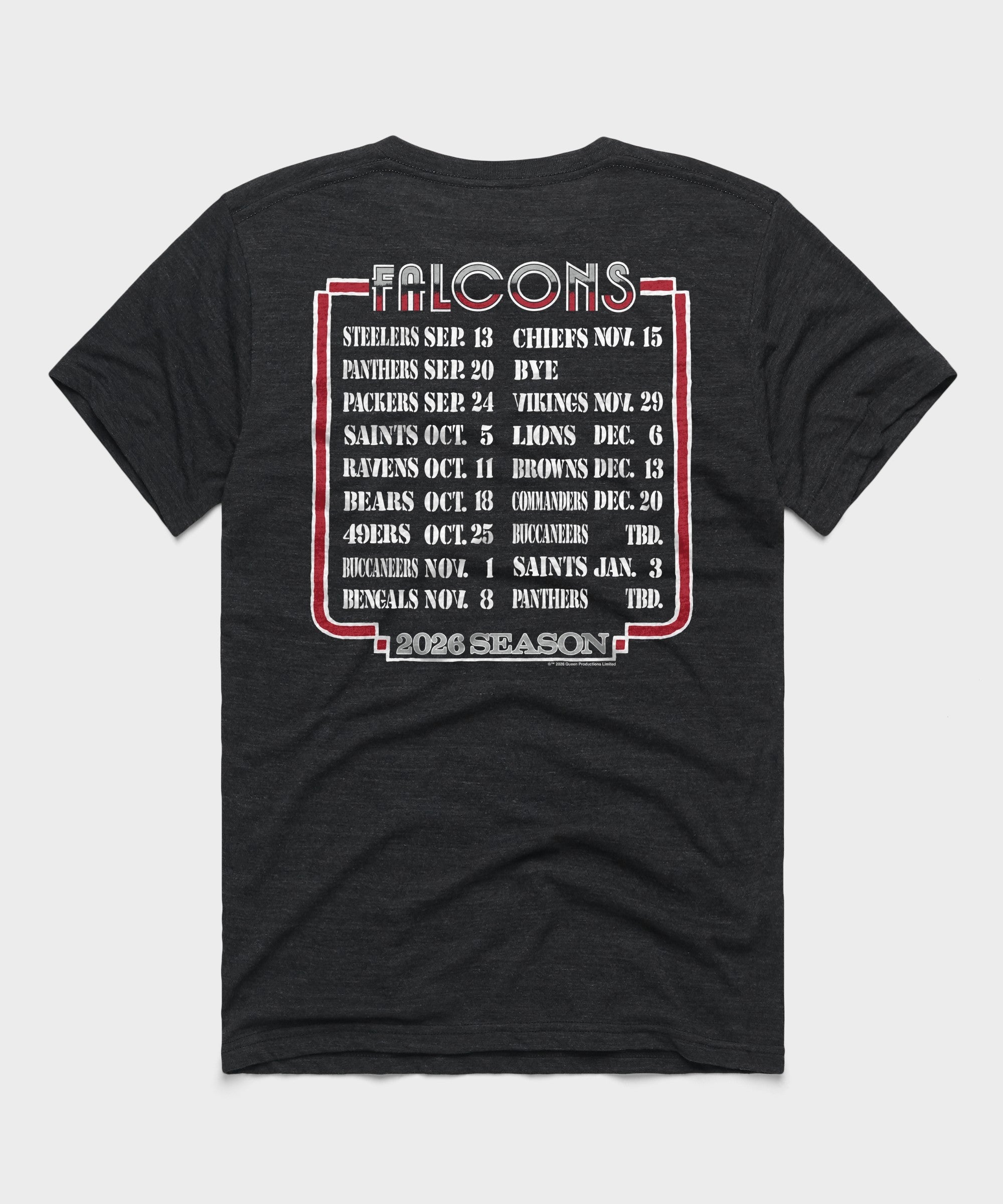Queen x atlanta falcons schedule 2026