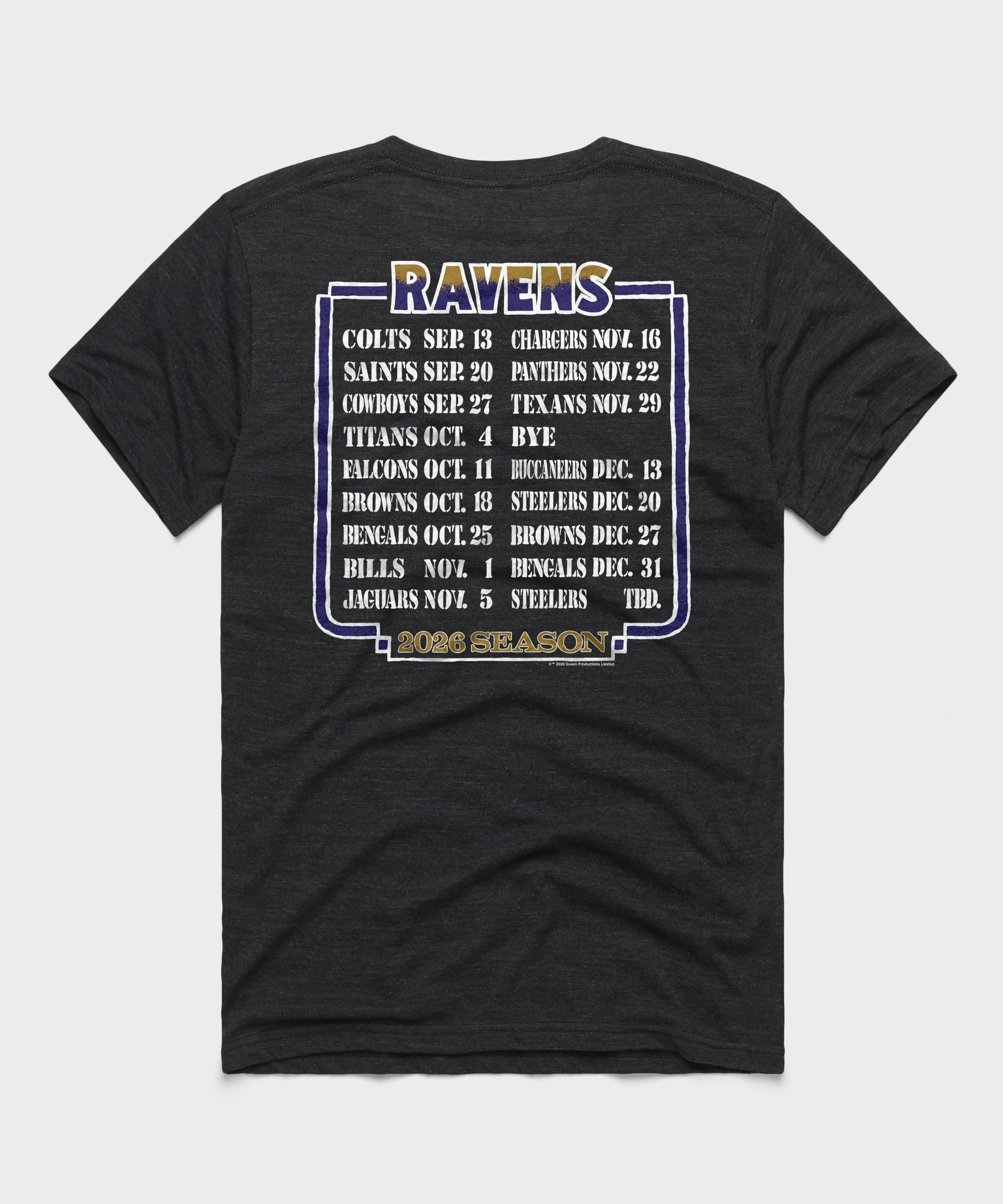 Queen x baltimore ravens schedule 2026