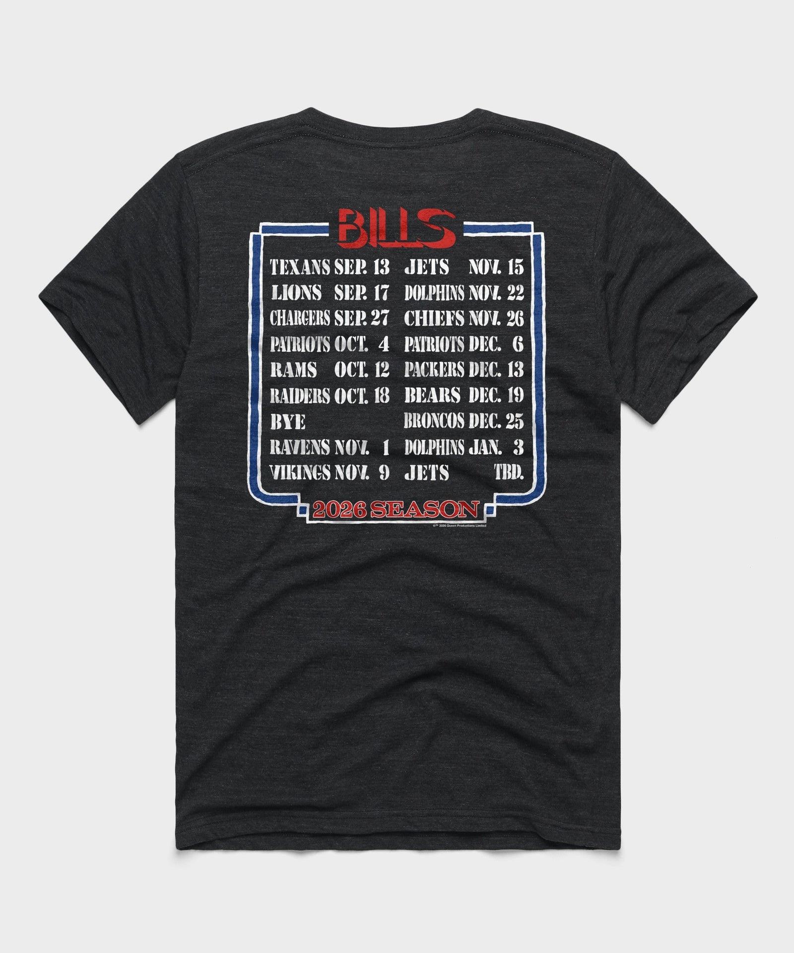 Queen x buffalo bills schedule 2026