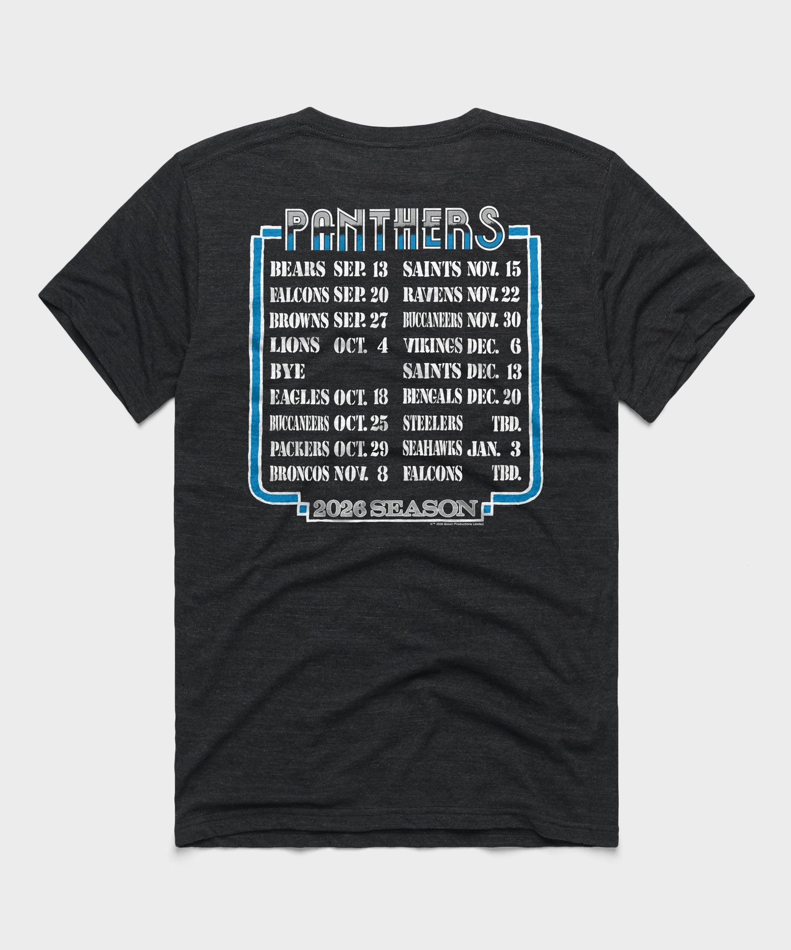 Queen x carolina panthers schedule 2026