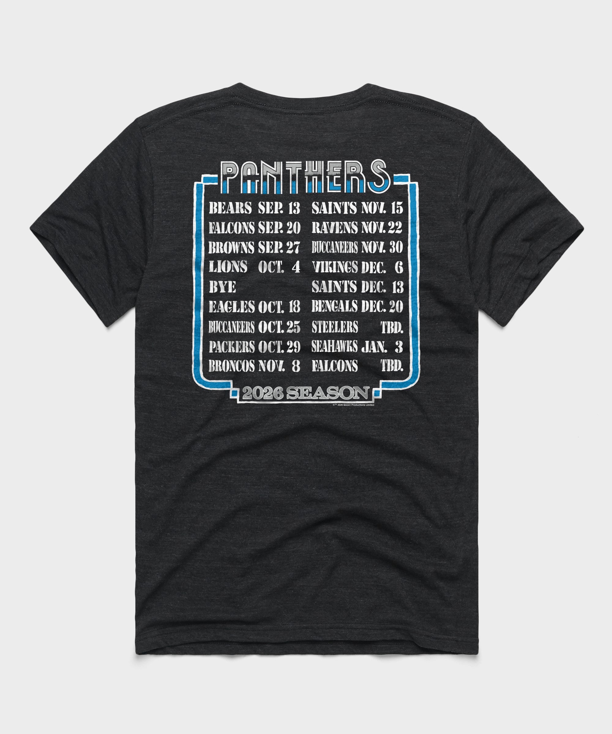Queen x carolina panthers schedule 2026