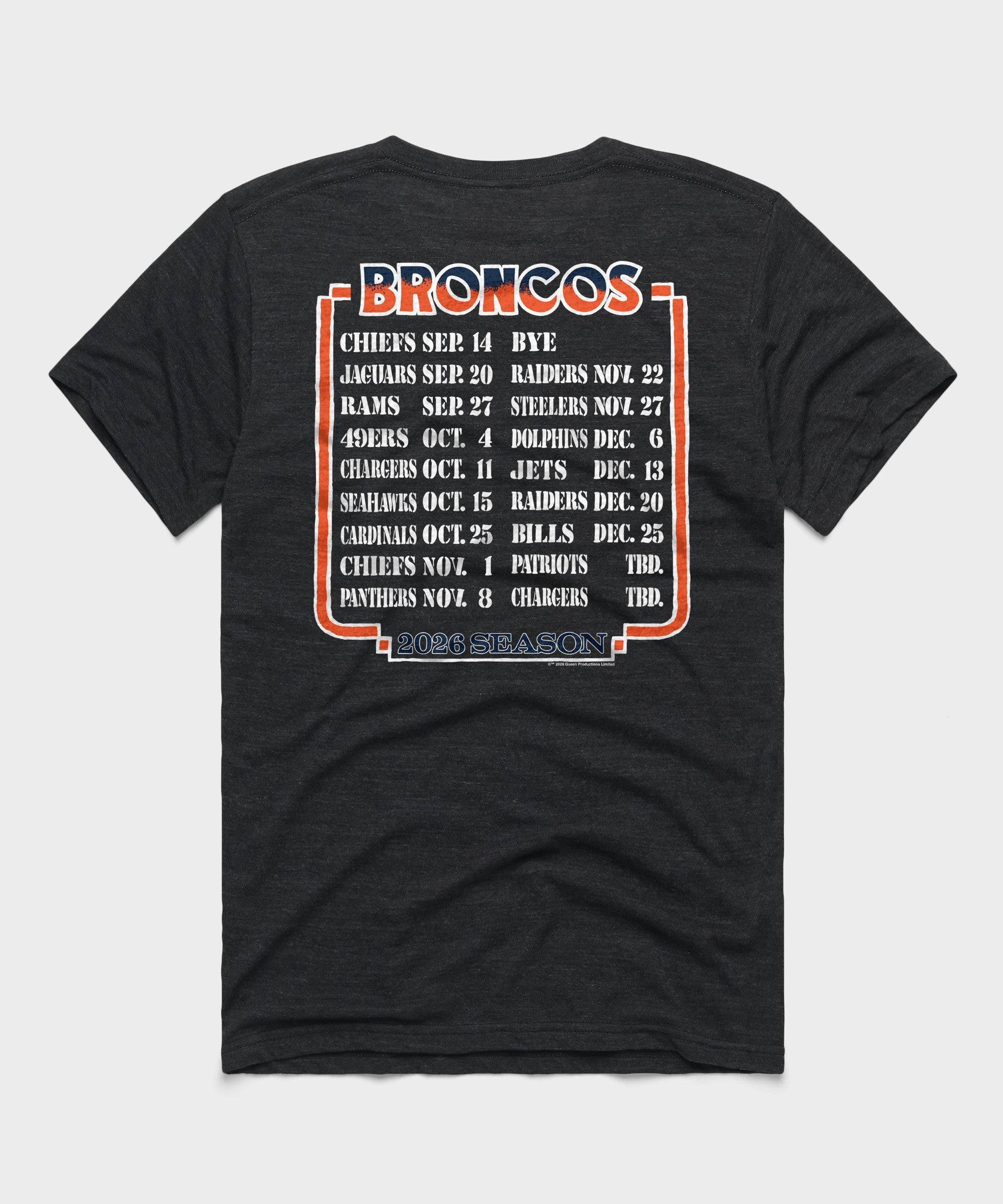 Queen x Denver Broncos Schedule 2026