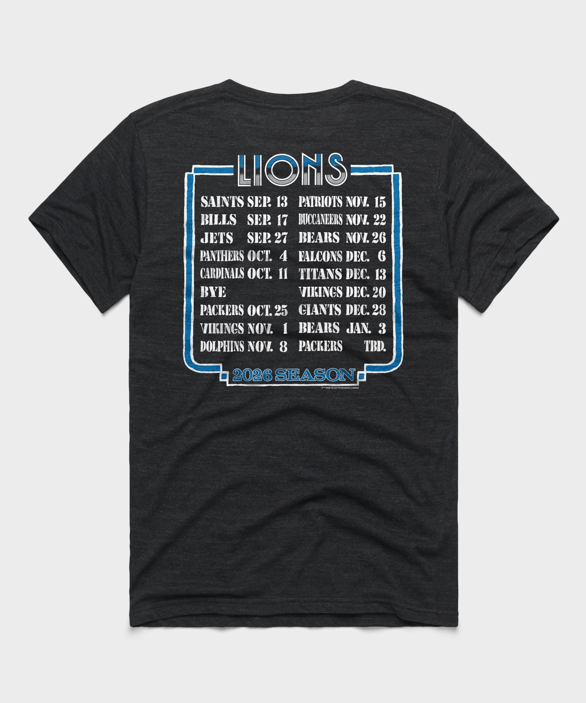 Queen x detroit lions schedule 2026