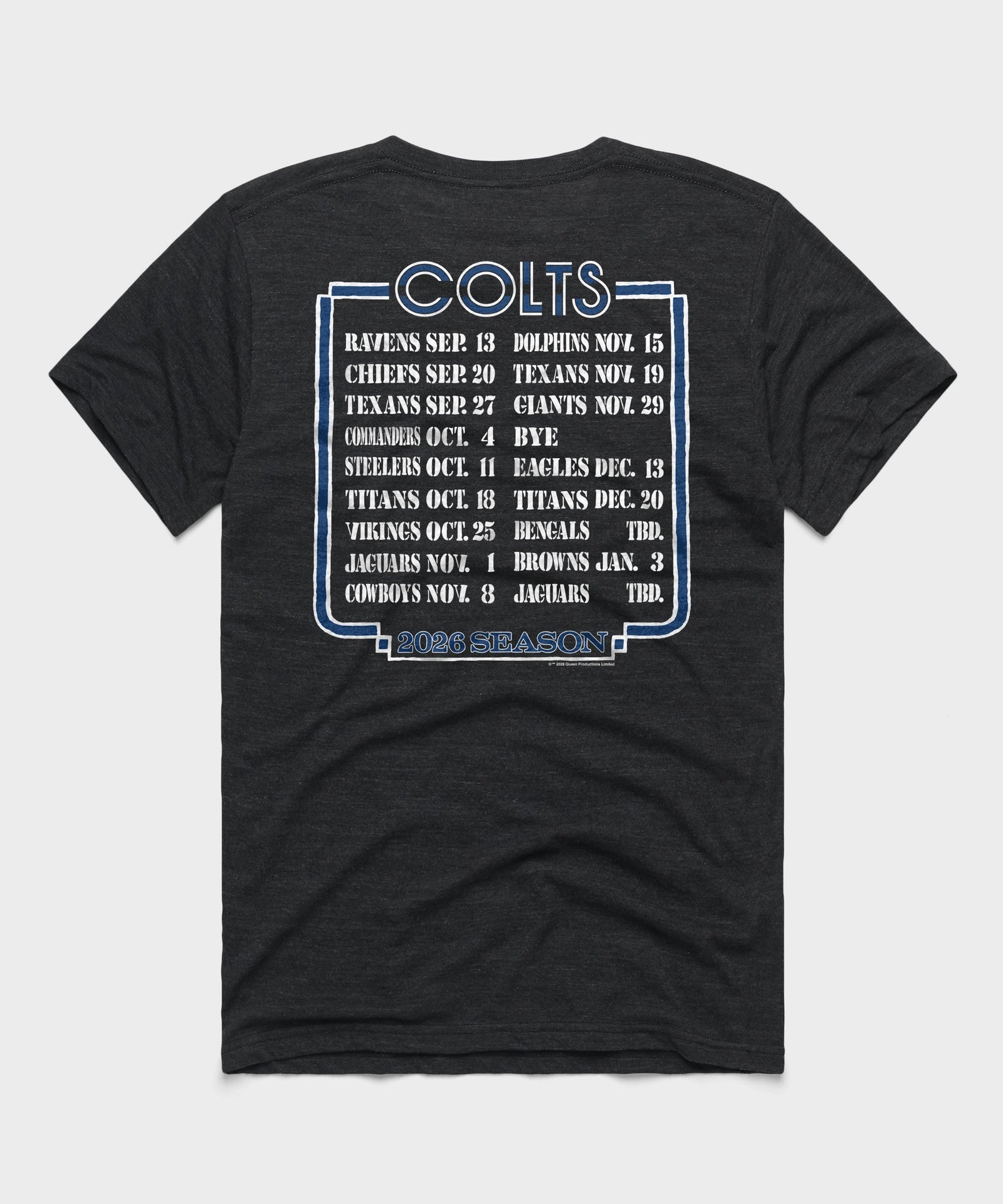 Queen x Indianapolis Colts Schedule 2026
