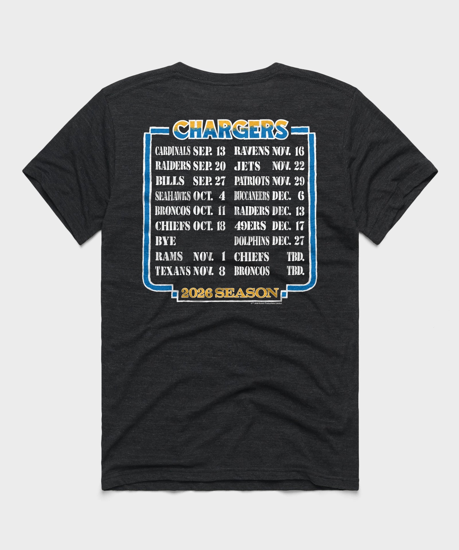 Queen x los angeles chargers schedule 2026