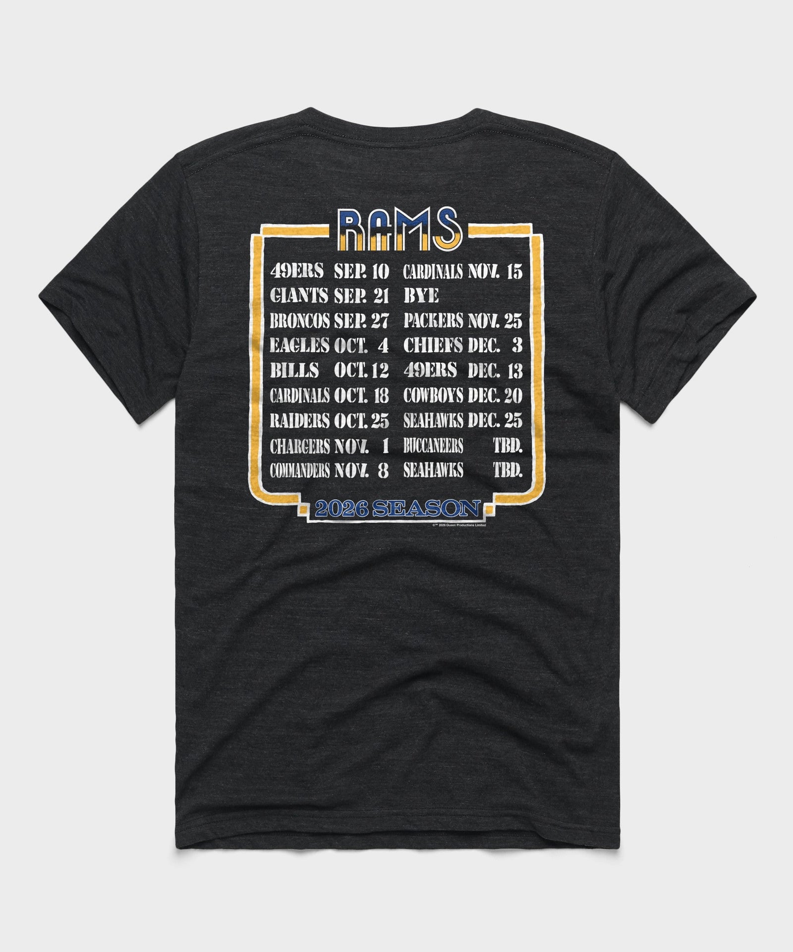 Queen x los angeles rams schedule 2026