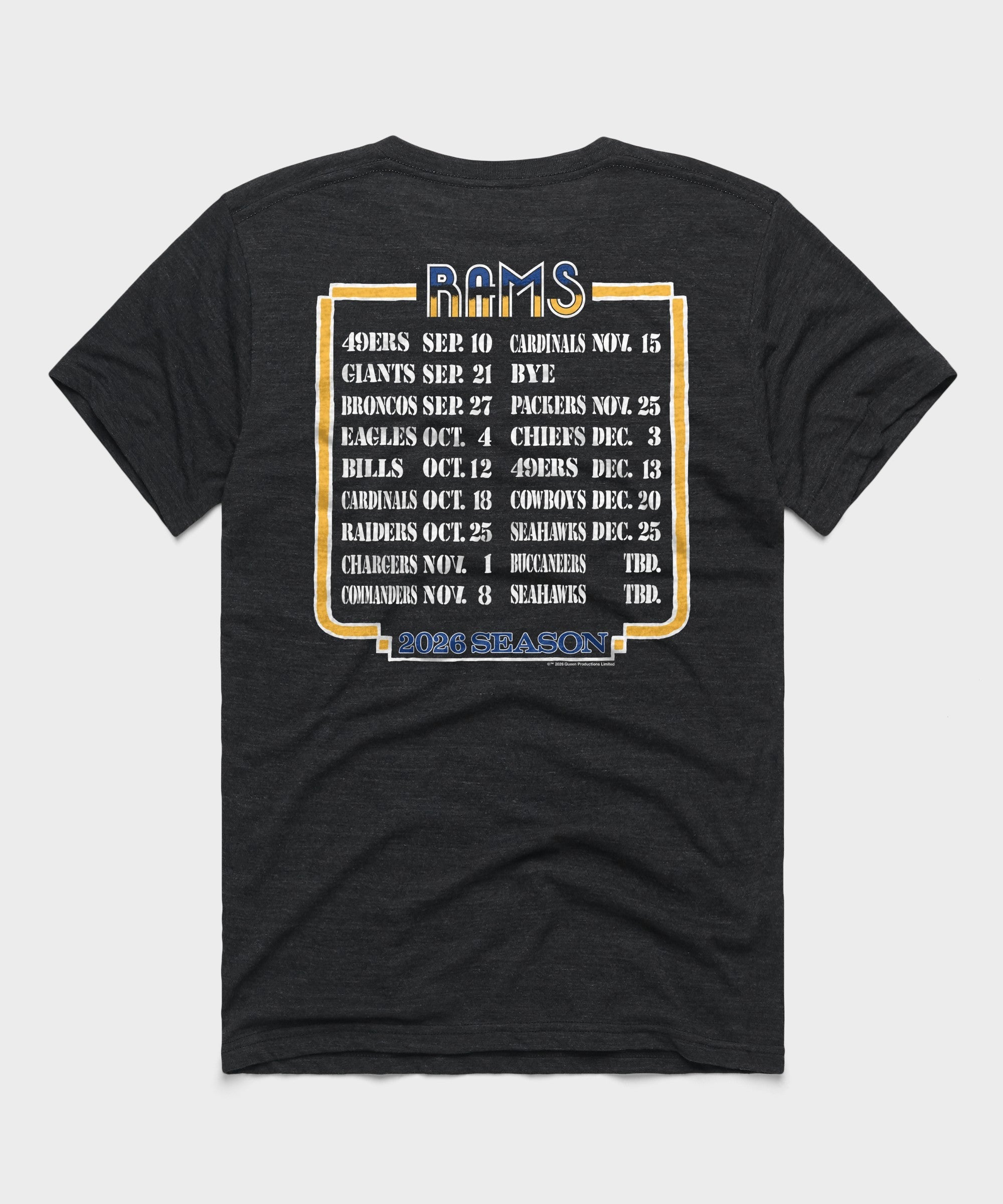 Queen x los angeles rams schedule 2026