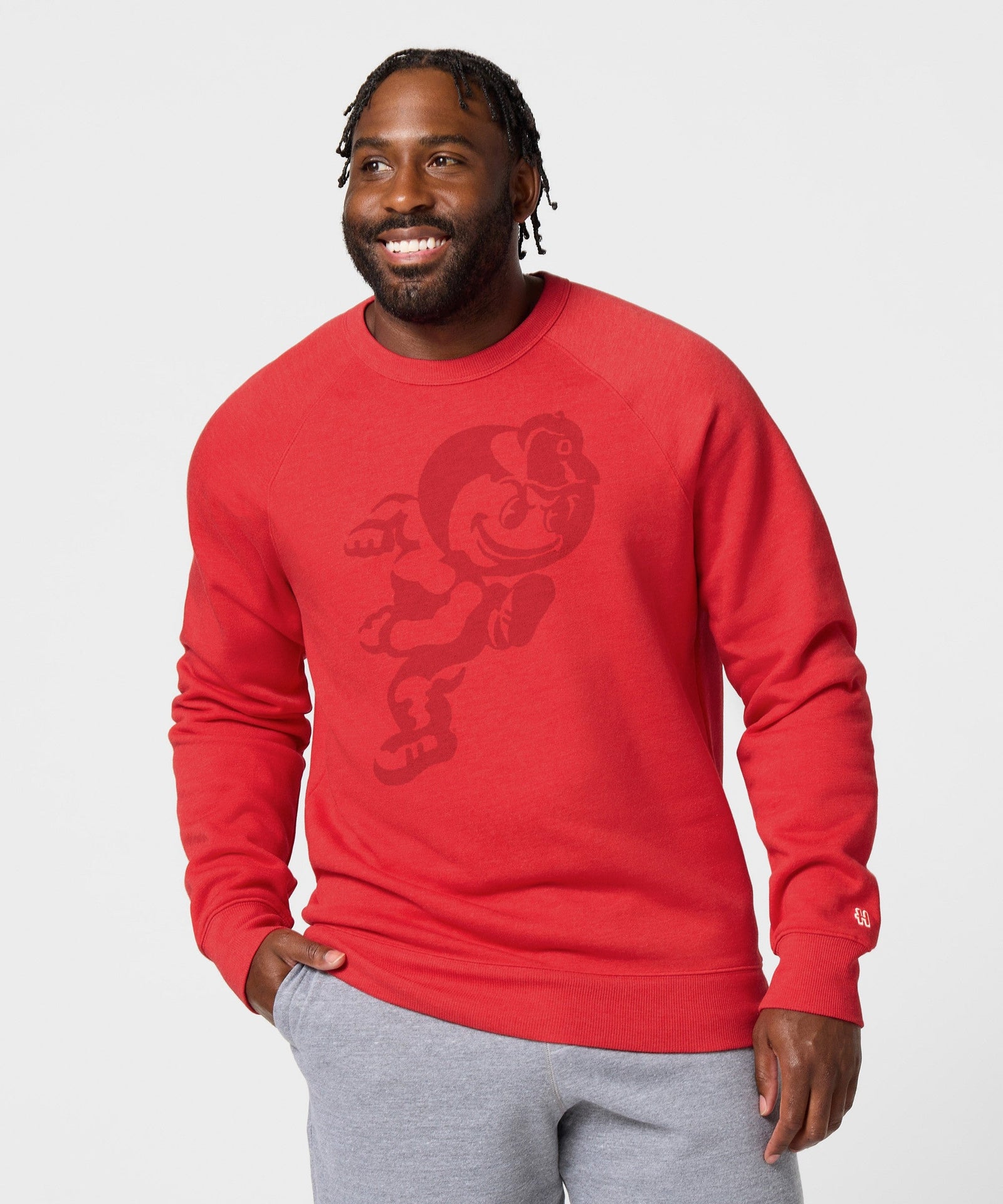 Running Brutus The Buckeye All Scarlet Crewneck
