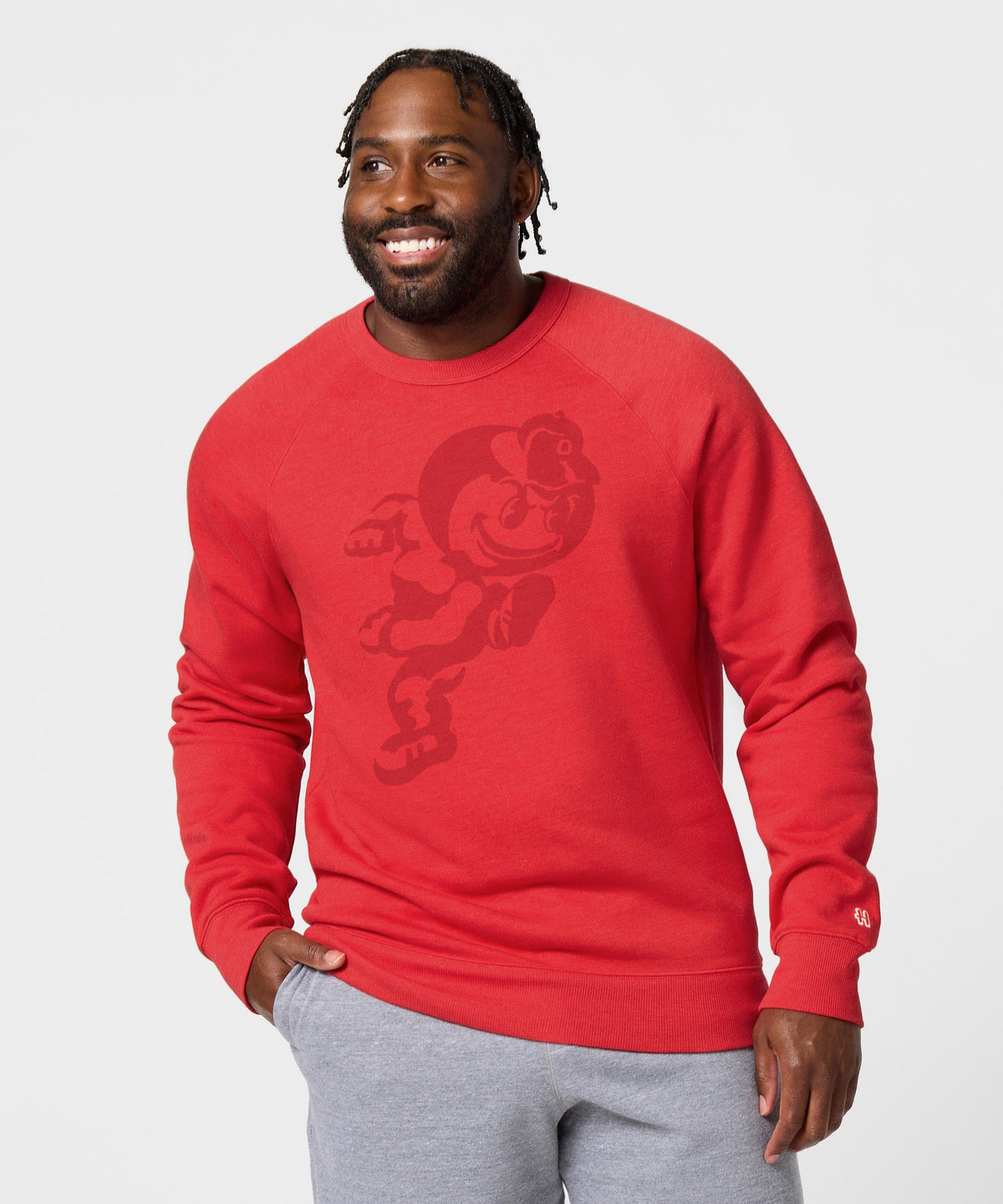 Running Brutus The Buckeye All Scarlet Crewneck