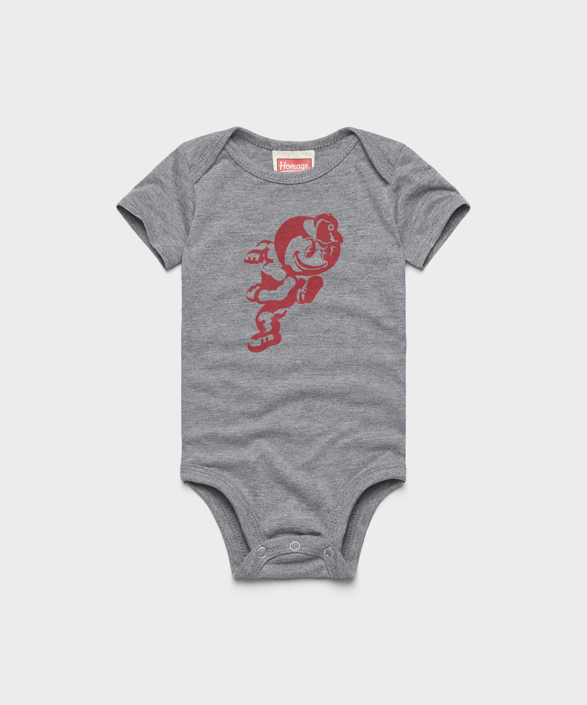 Running Brutus The Buckeye Baby One Piece Grey