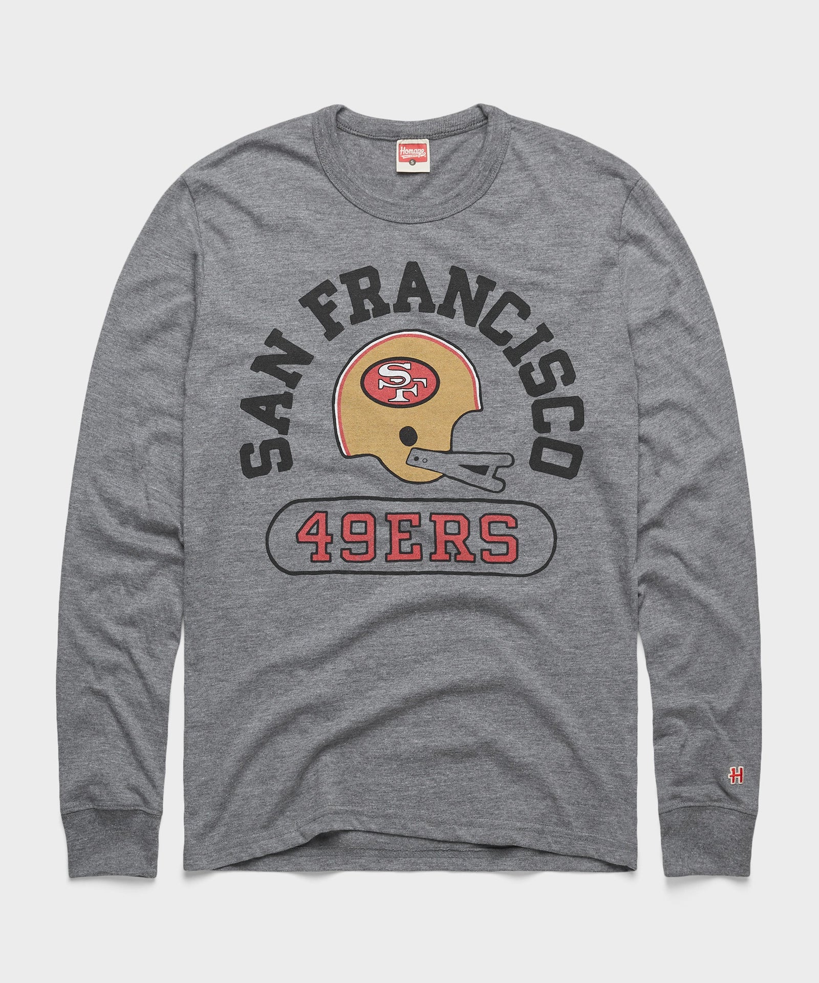 San Francisco 49ers Throwback Helmet Long Sleeve Tee