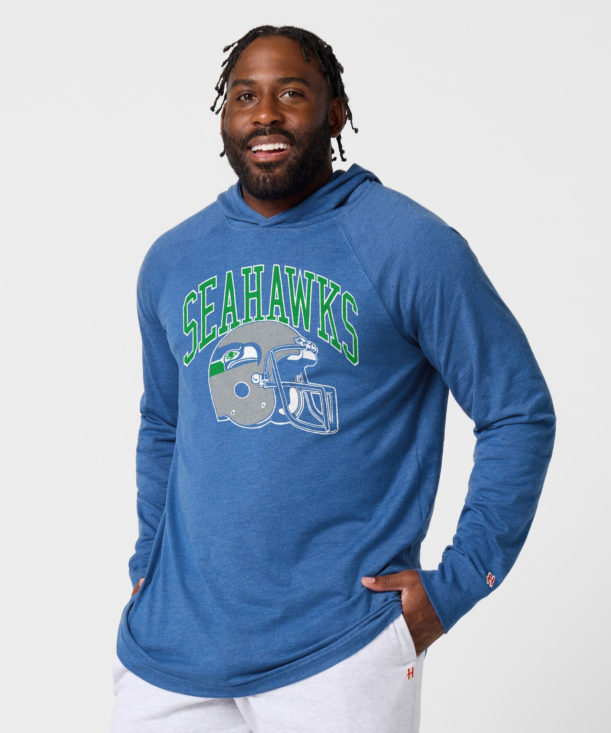 Seattle Seahawks Helmet Retro Lightweight Hoodie
